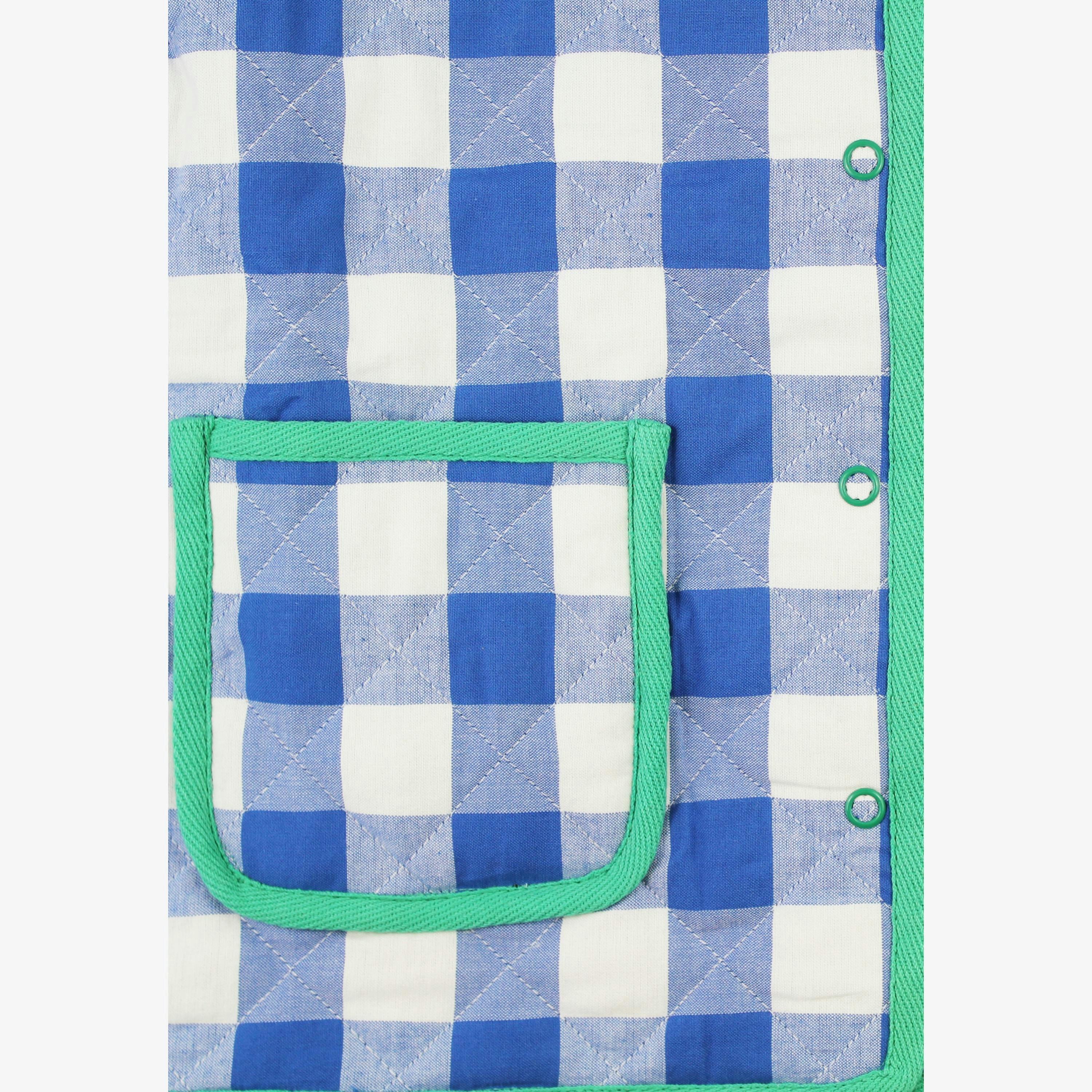 Organic Blue Gingham Woven Reversible Jacket , view 2 of 2
