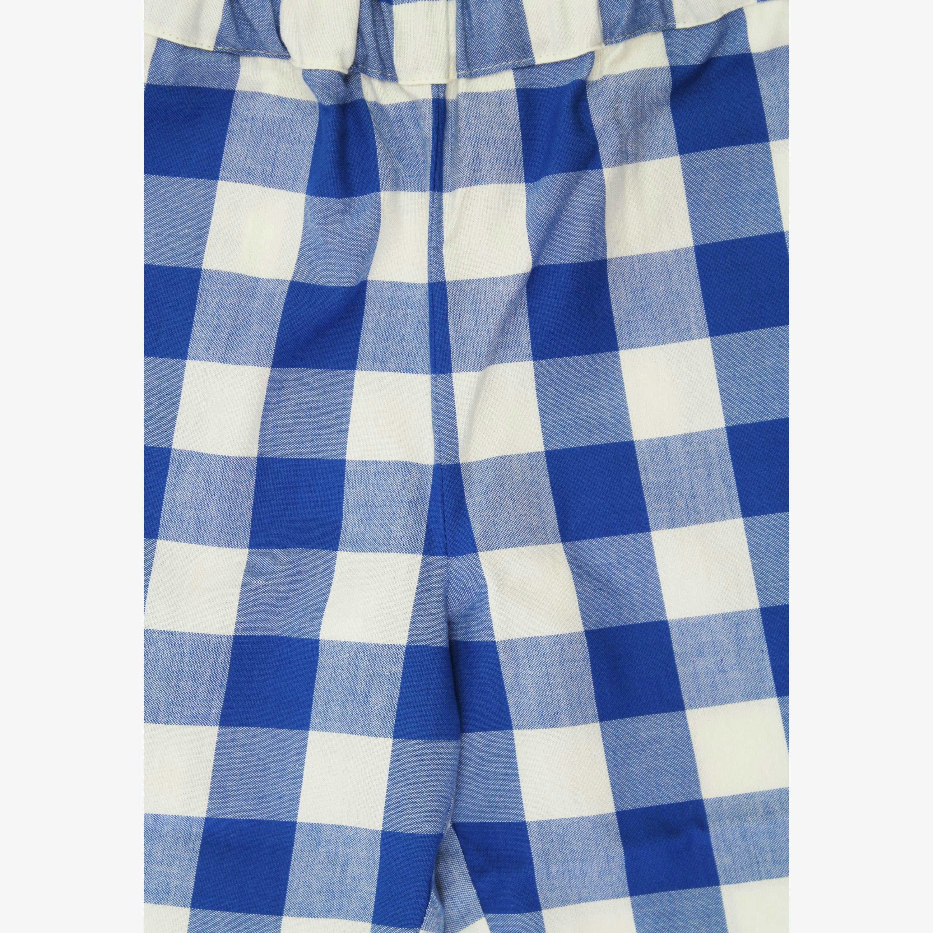 Organic Blue Gingham Woven Trousers , view 2 of 3