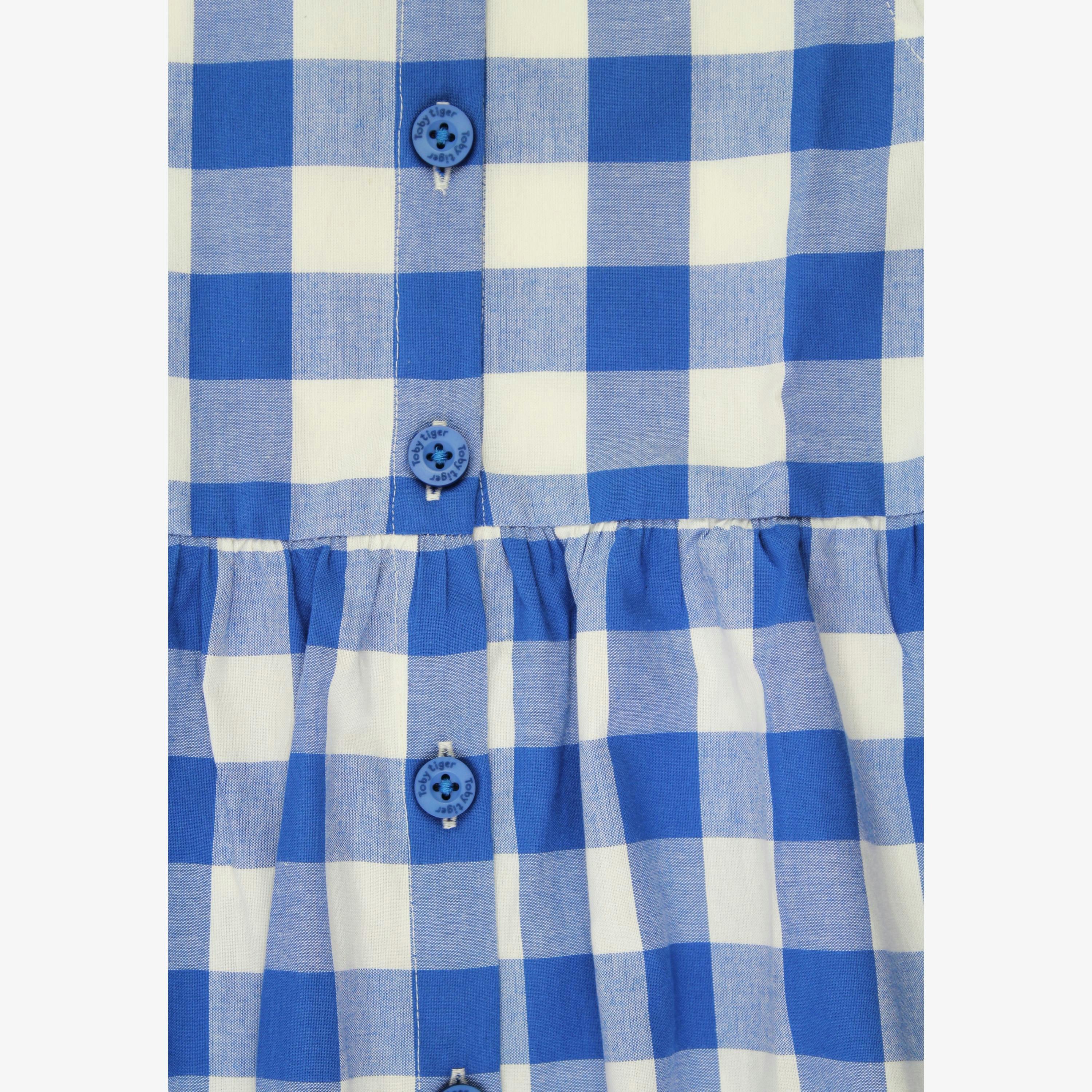 Organic Blue Gingham Woven Dress , view 2 of 3