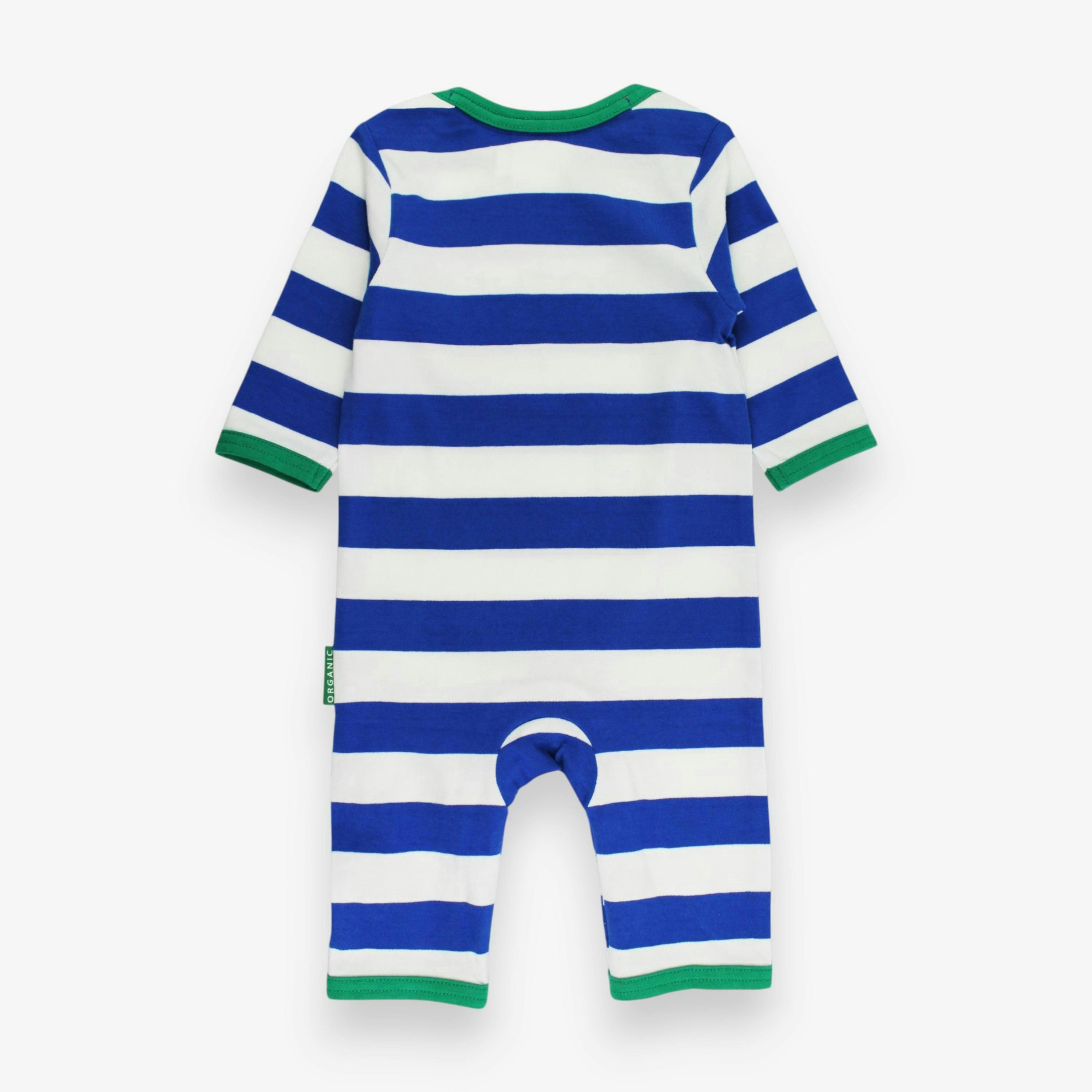 Organic Brother Applique Blue Stripe Sleepsuit , view 3 of 3