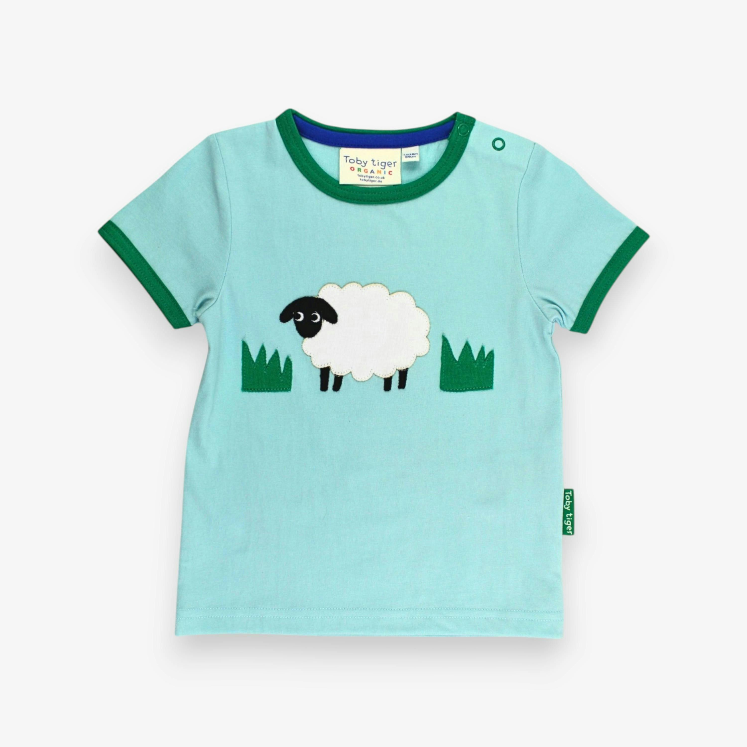 Organic Sheep Applique Short-Sleeved T-Shirt , view 1 of 3