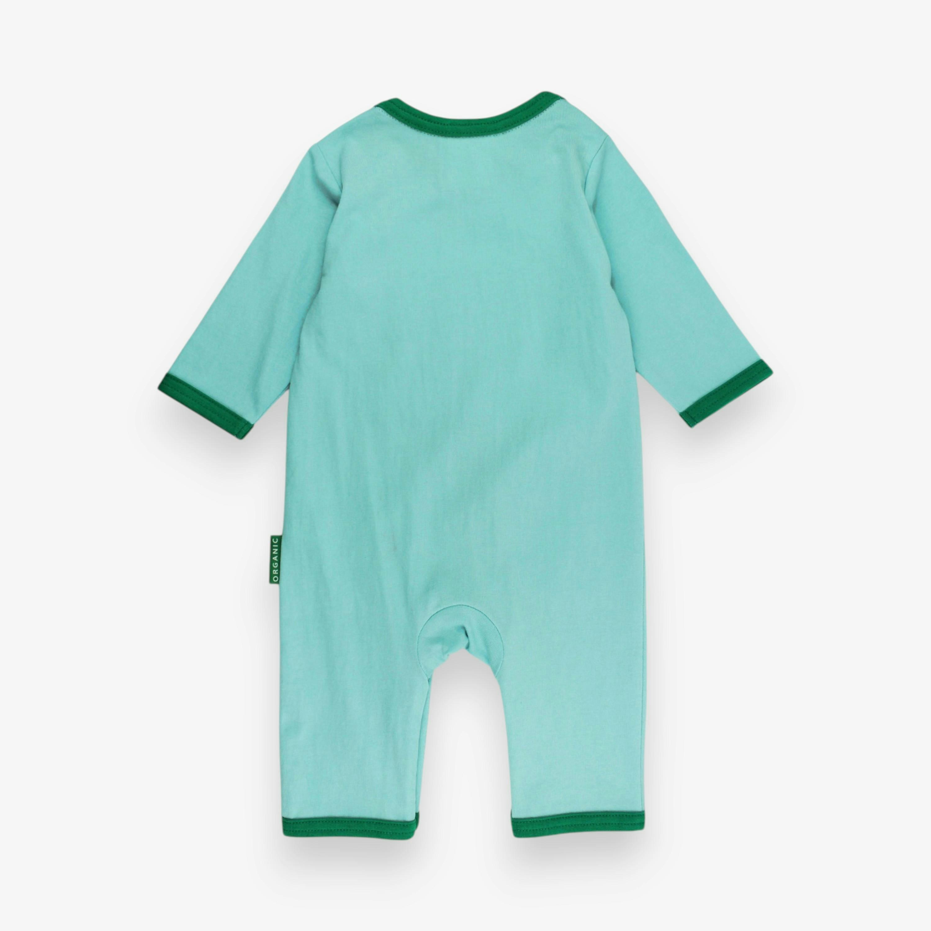 Organic Sheep Applique Blue Sleepsuit , view 3 of 3