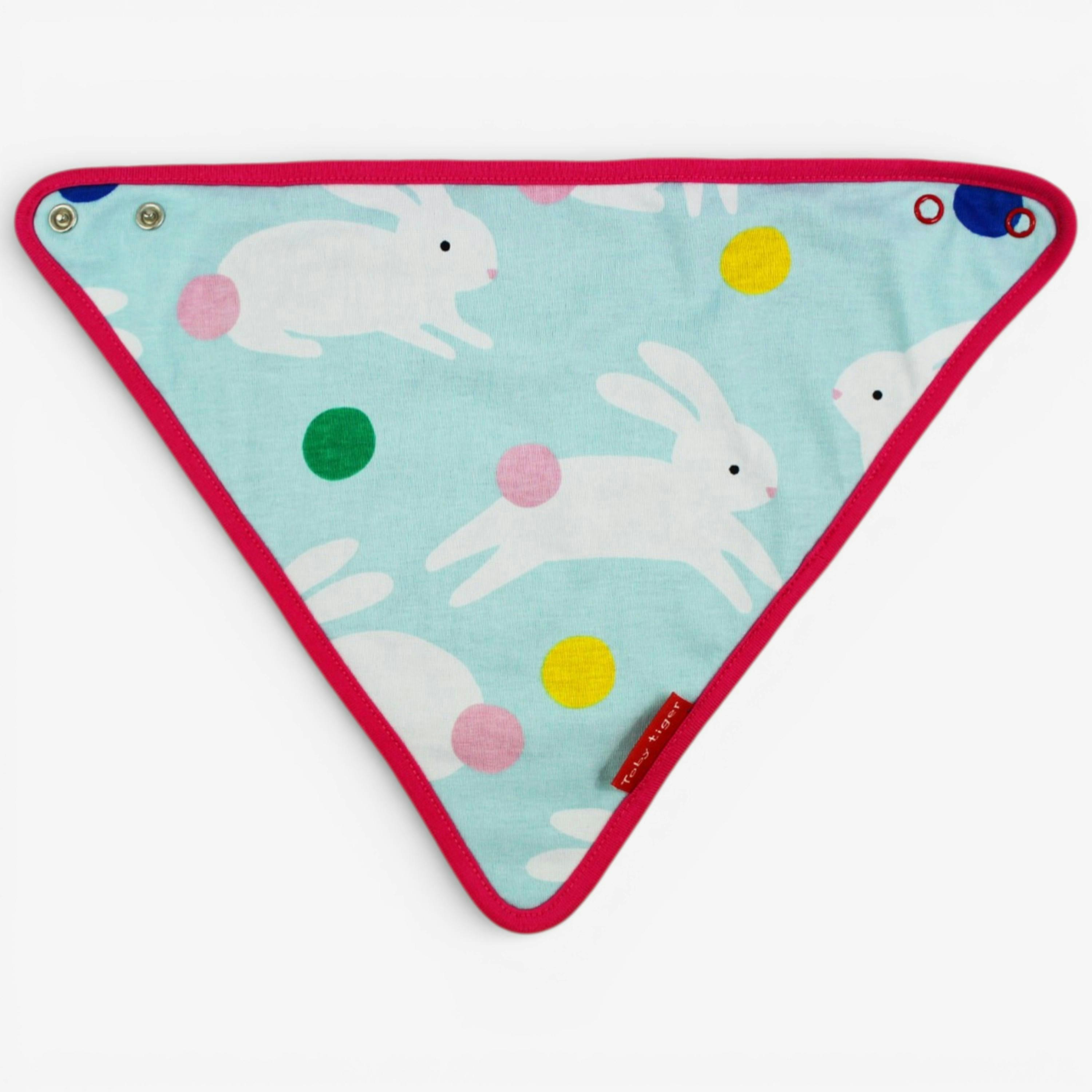 Organic Bunny Hop Print Dribble Bib , view 2 of 3