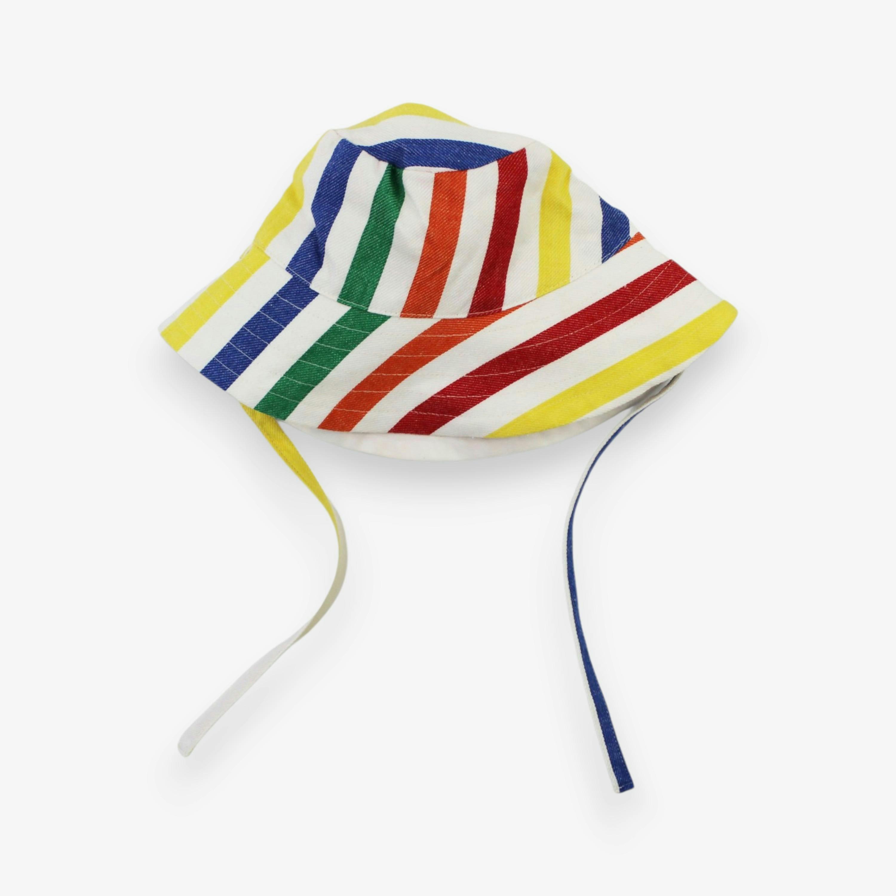 Organic Happy Stripe Woven Reversible Sun Hat , view 1 of 3