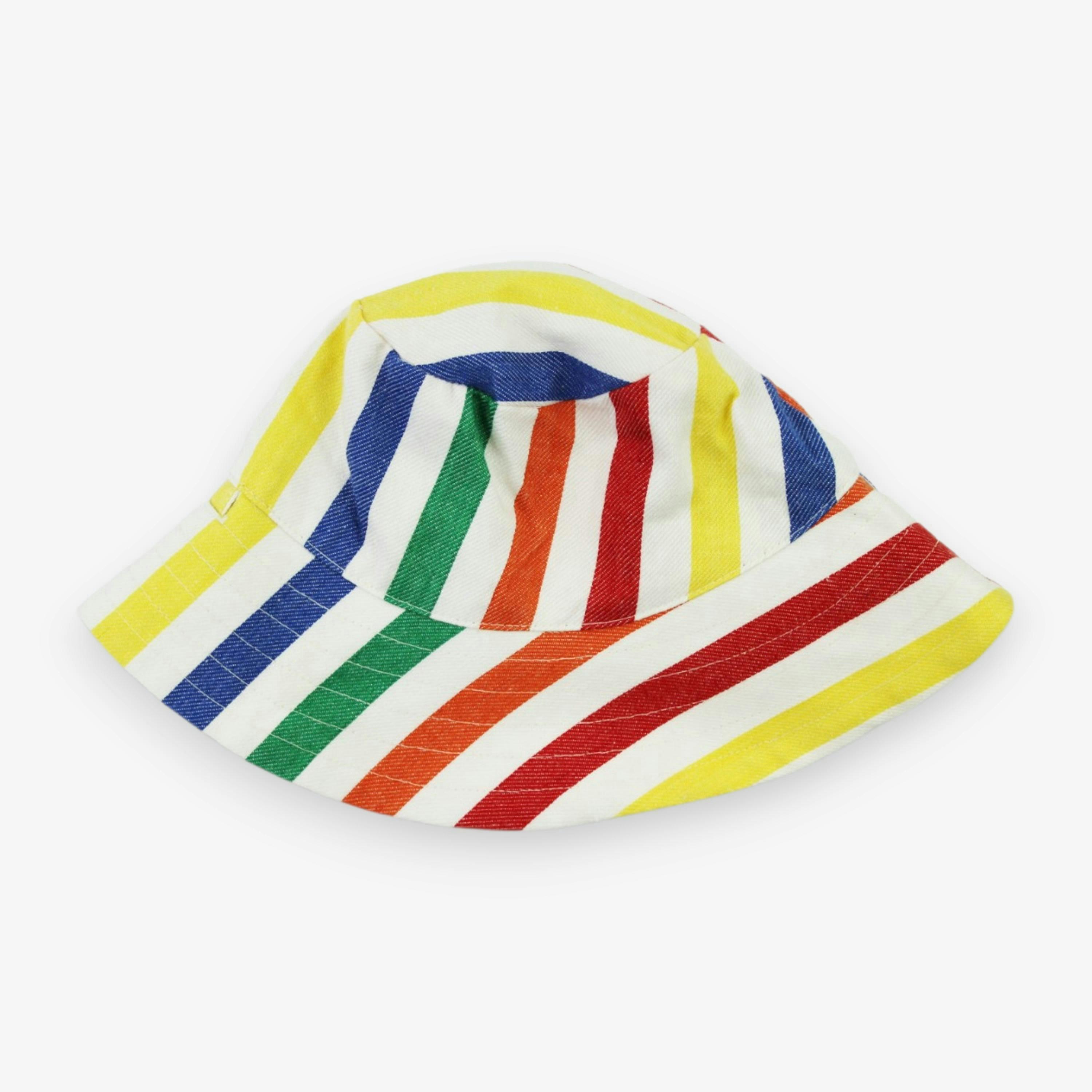 Organic Happy Stripe Woven Reversible Sun Hat , view 3 of 3