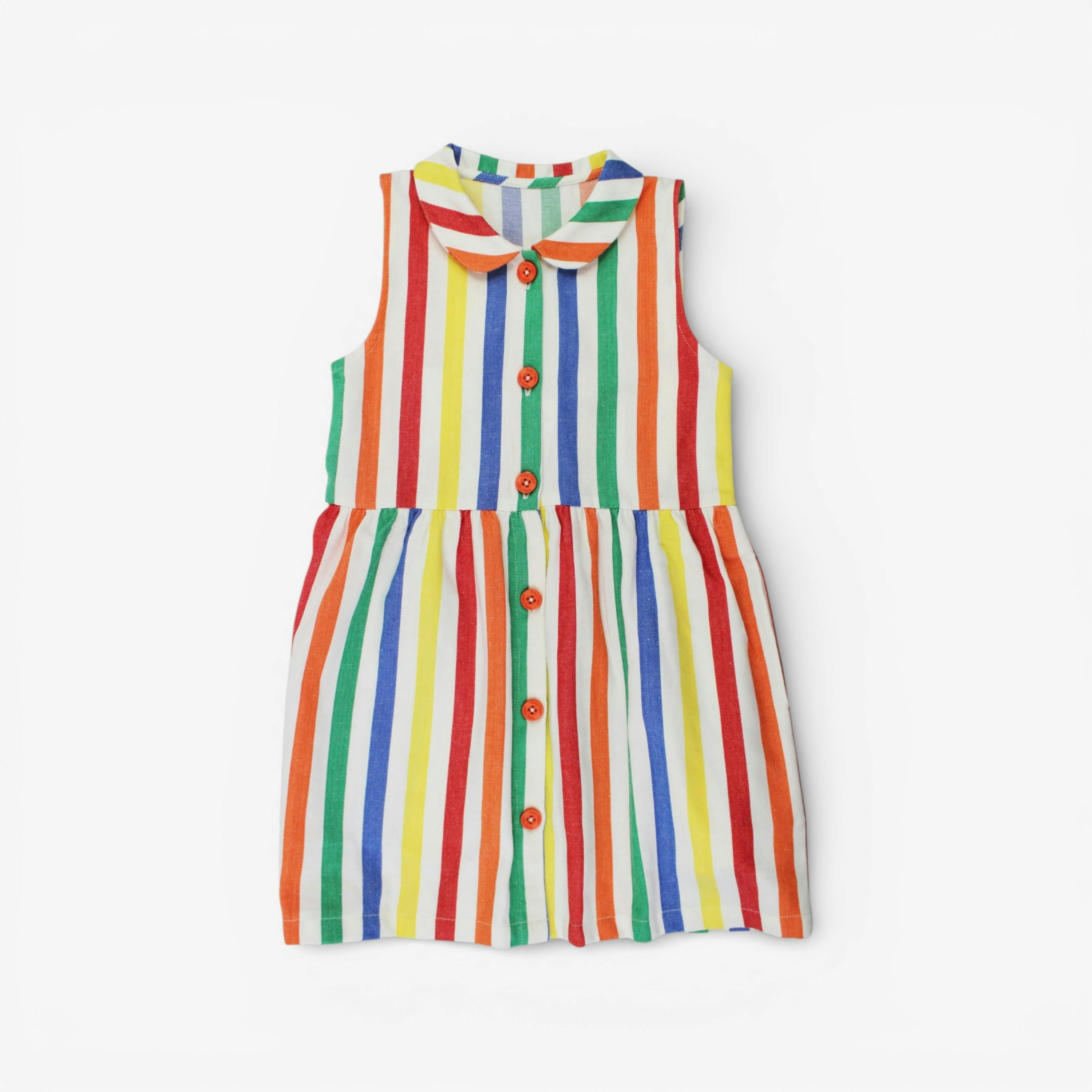 Organic Happy Stripe Woven Dress , view 1 of 3