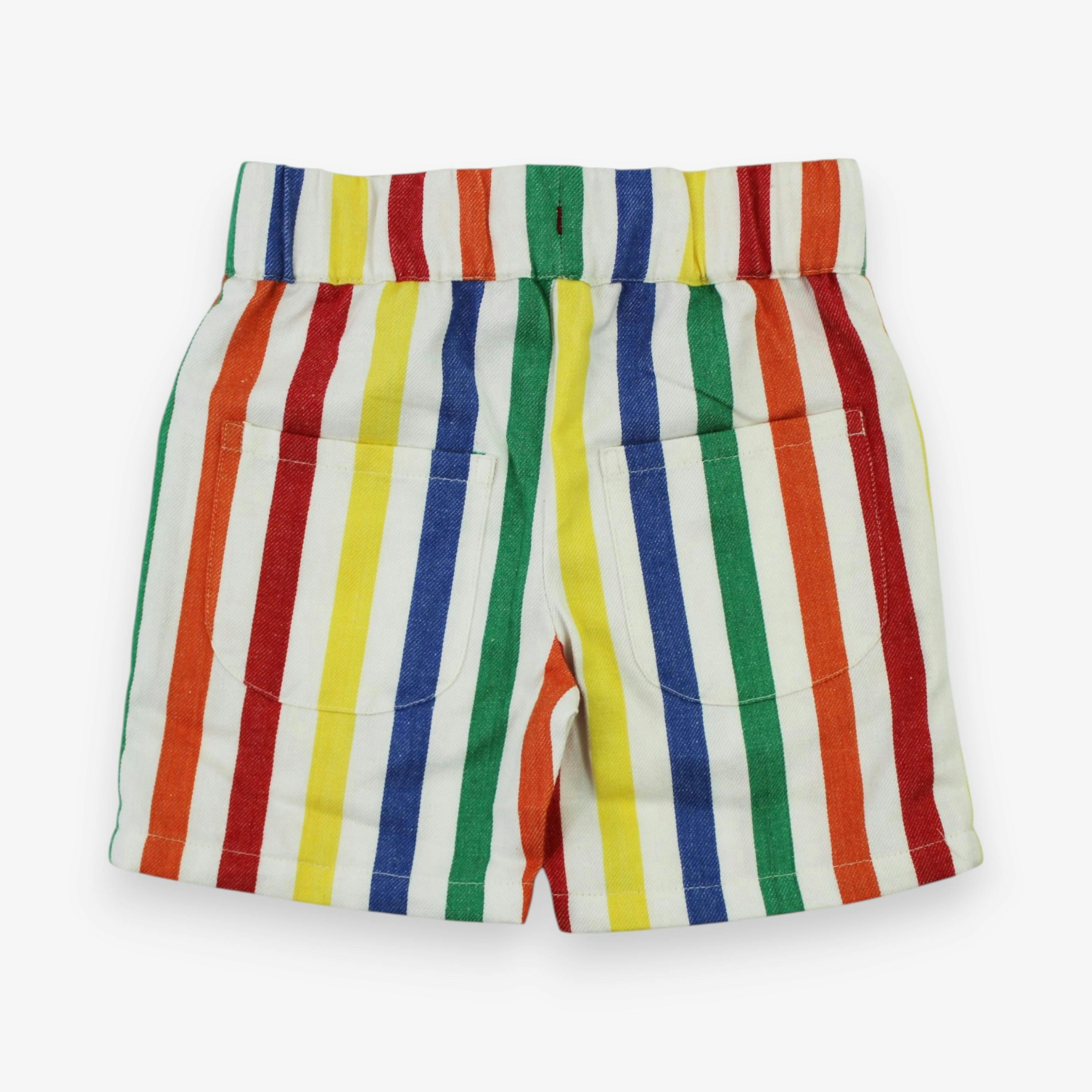 Organic Happy Stripe Woven Shorts , view 3 of 3