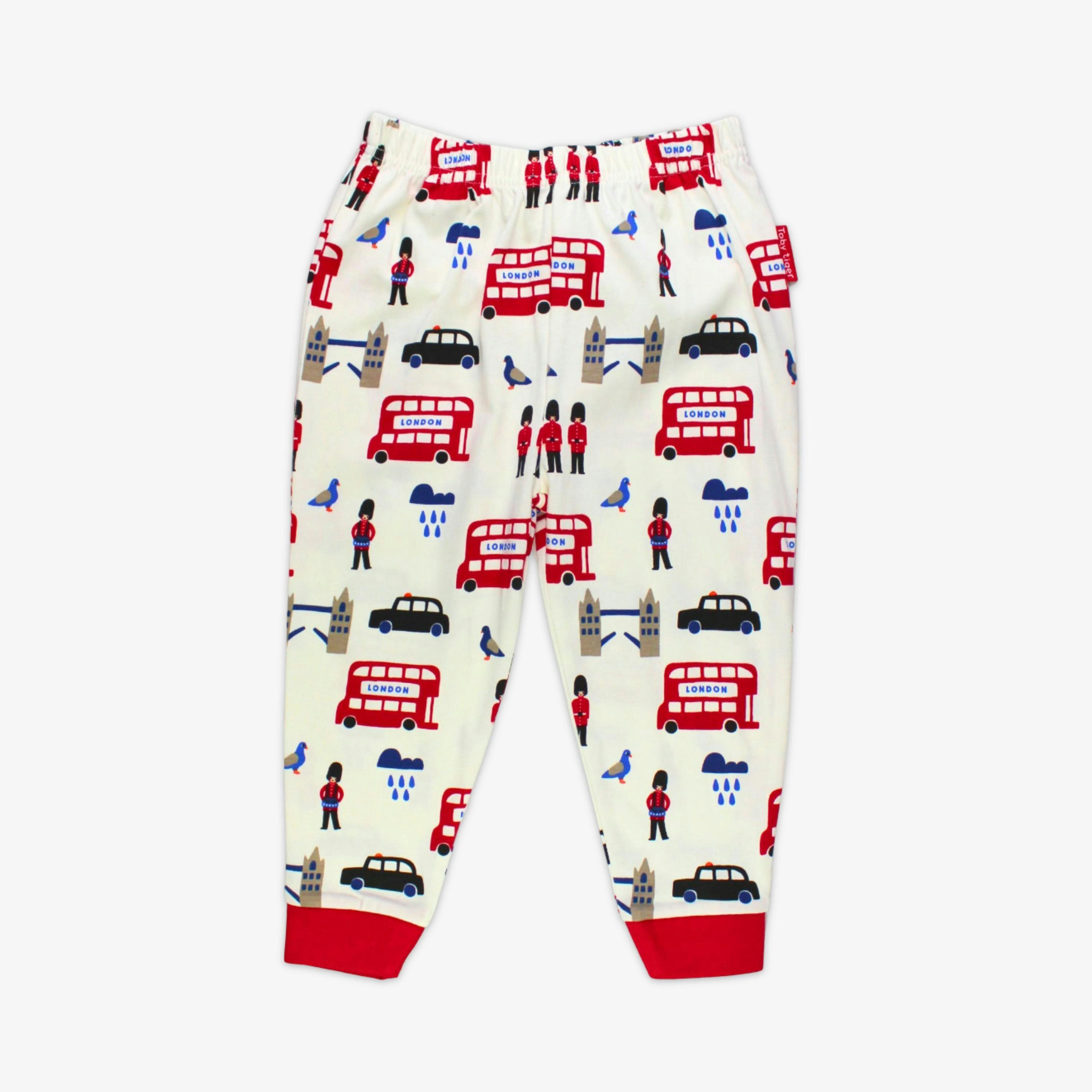 Organic London Print Long-Sleeved Pyjamas , view 3 of 3