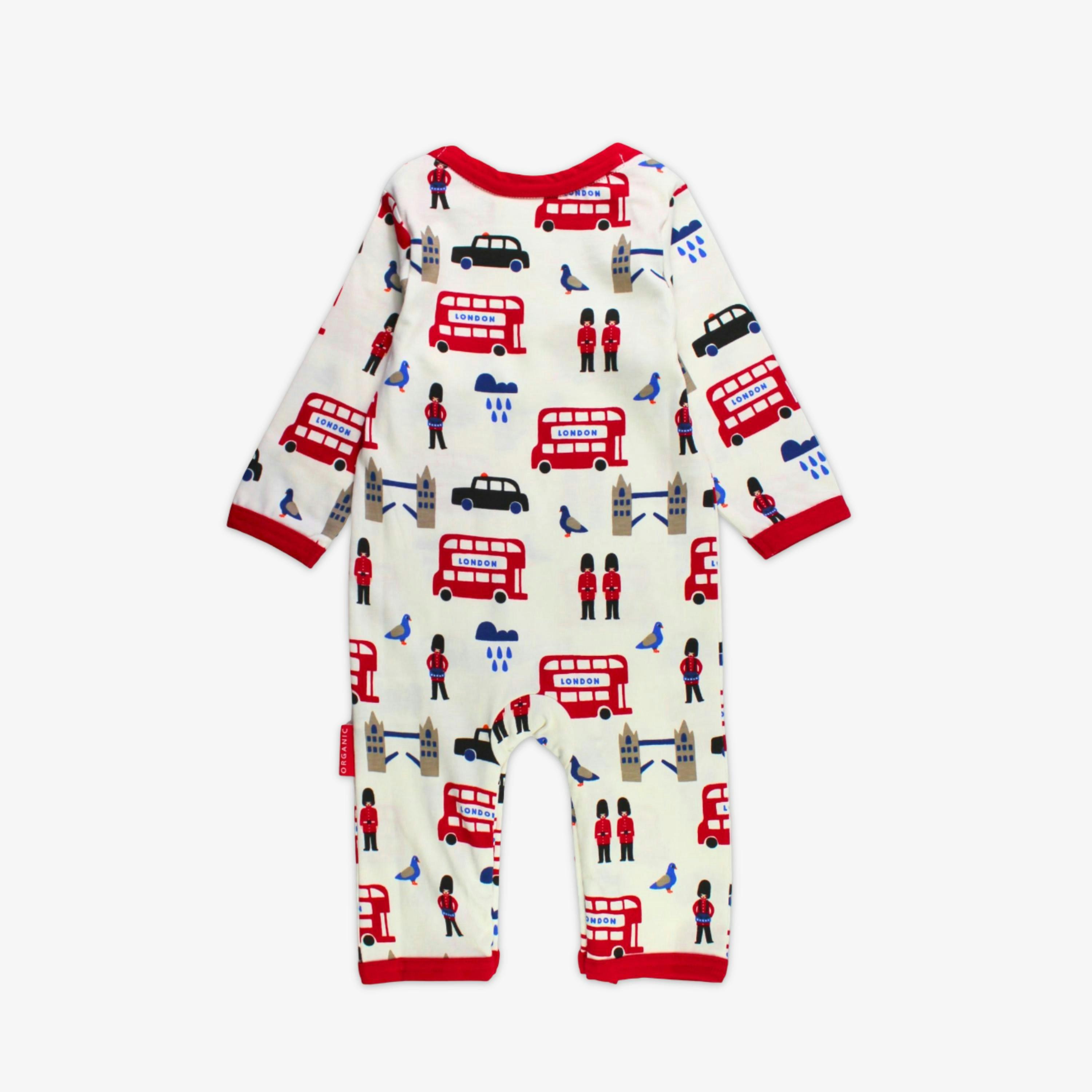 Organic London Print Sleepsuit , view 3 of 3