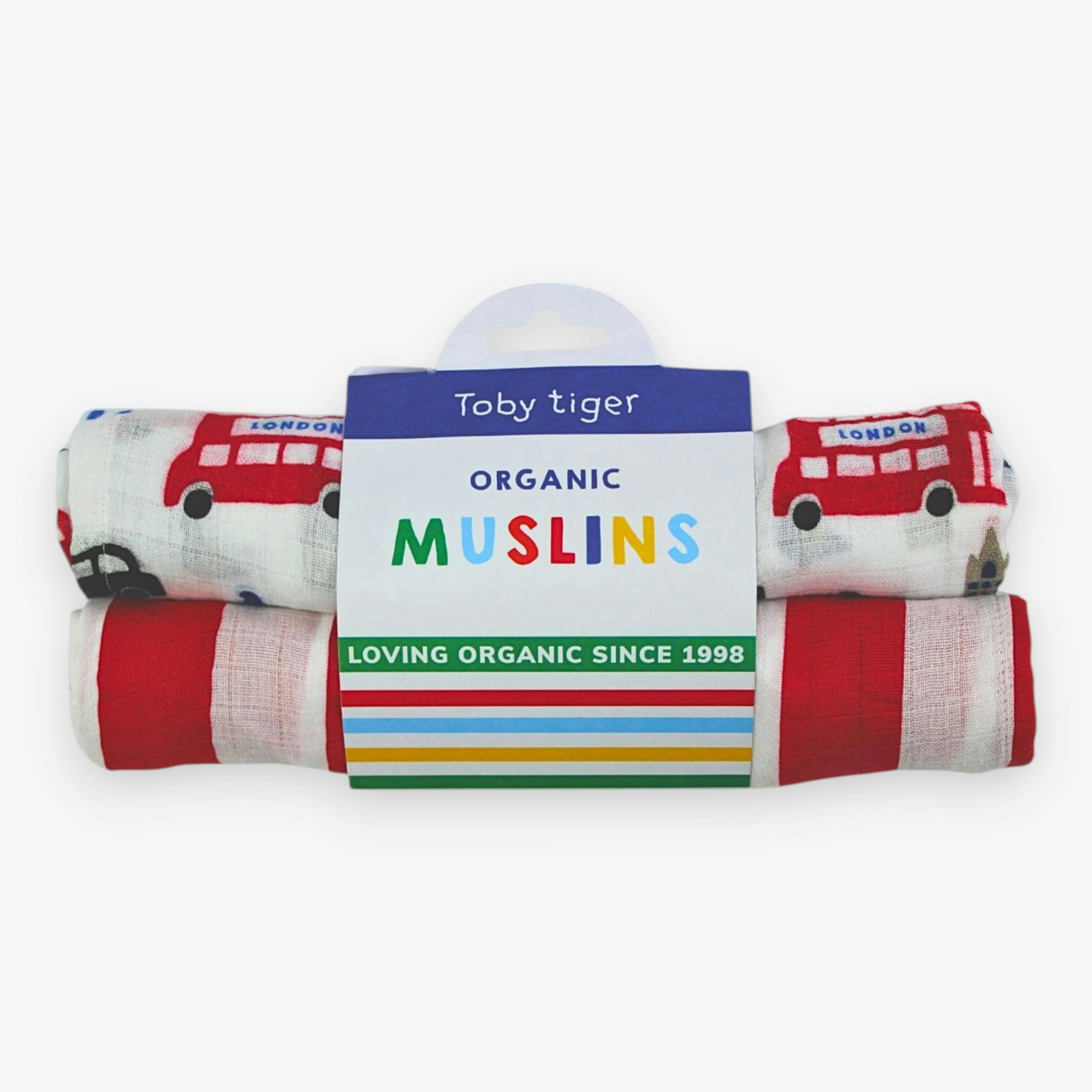 Organic London Print 2 Pack Muslins , view 1 of 3