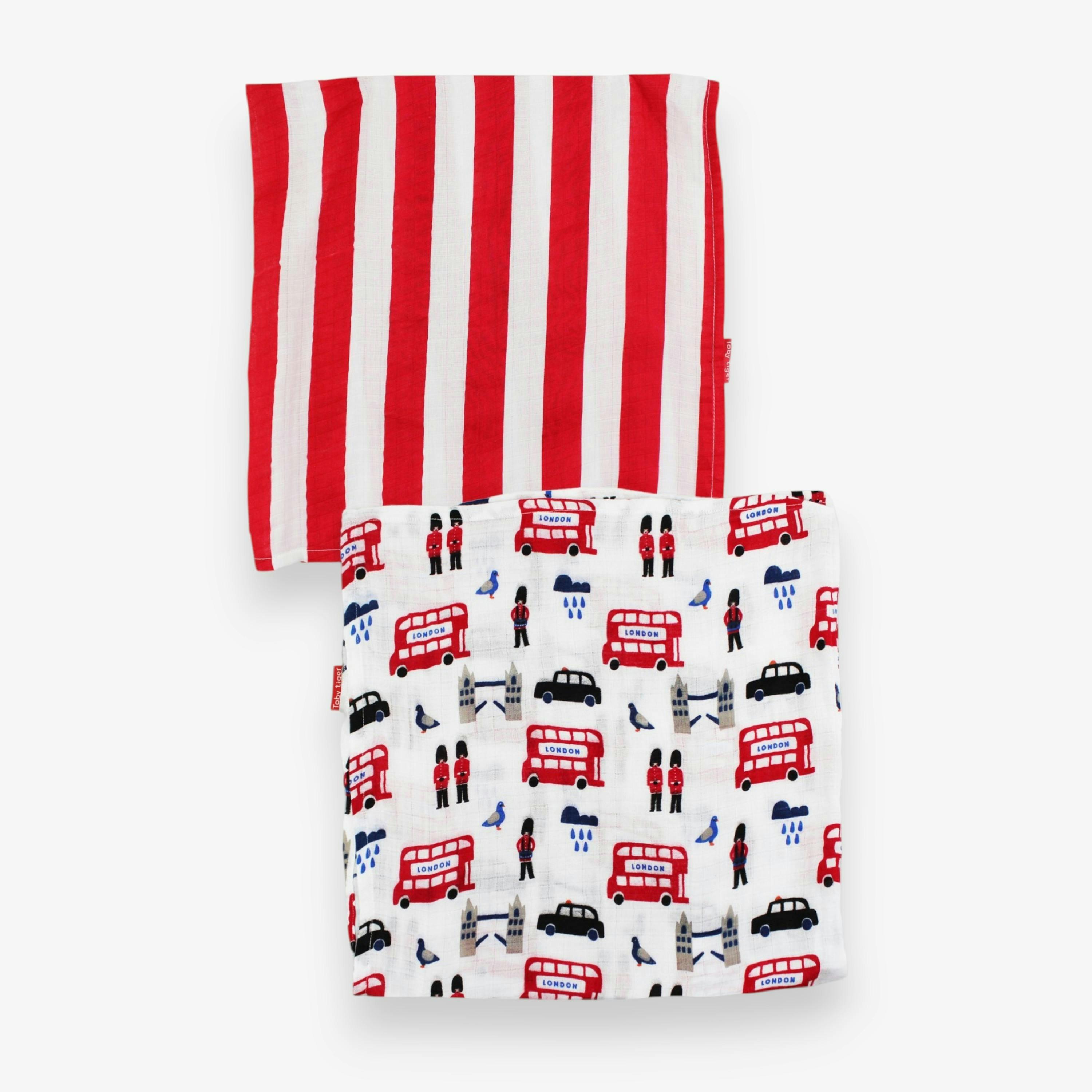 Organic London Print 2 Pack Muslins , view 2 of 3