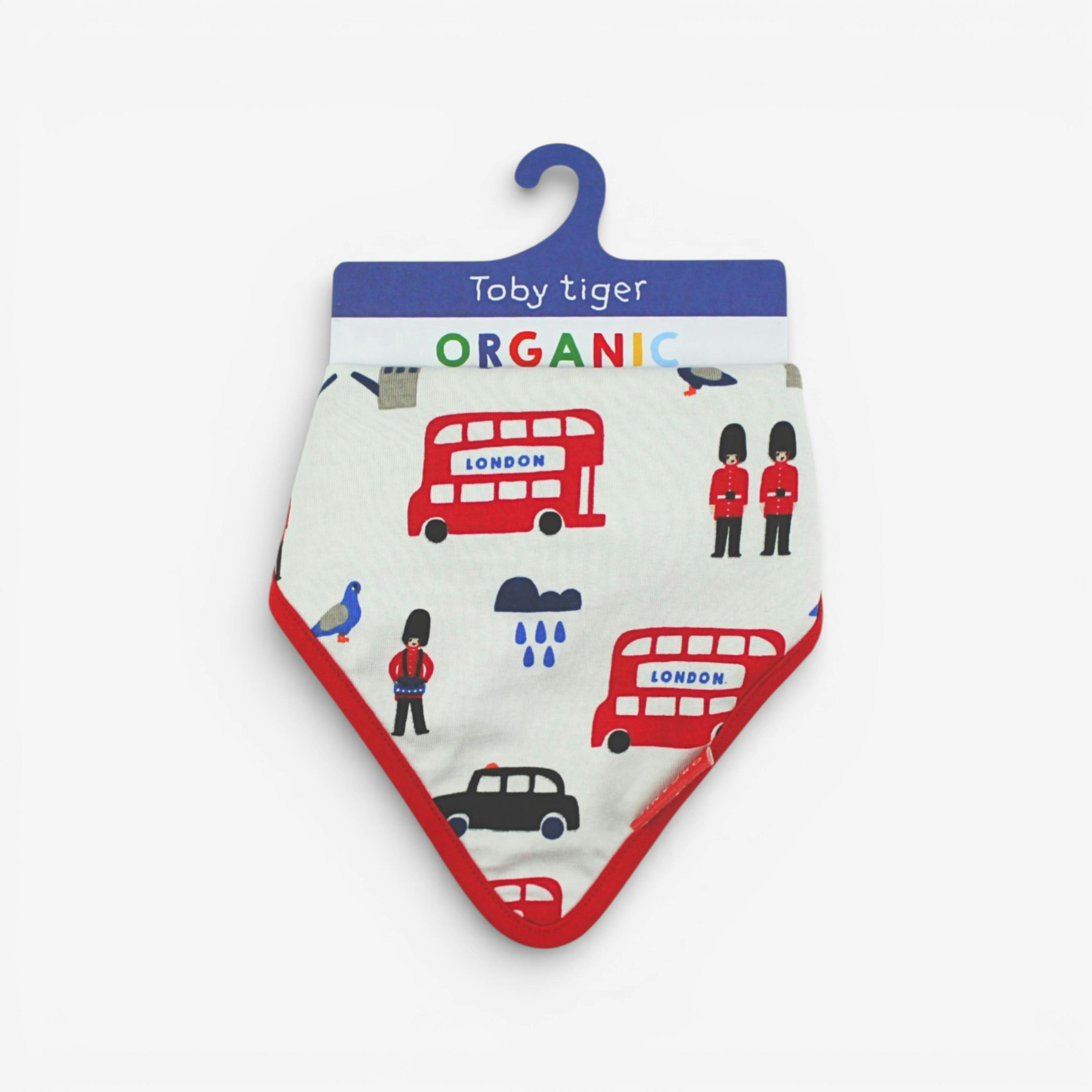 Organic London Print Dribble Bib , view 1 of 3