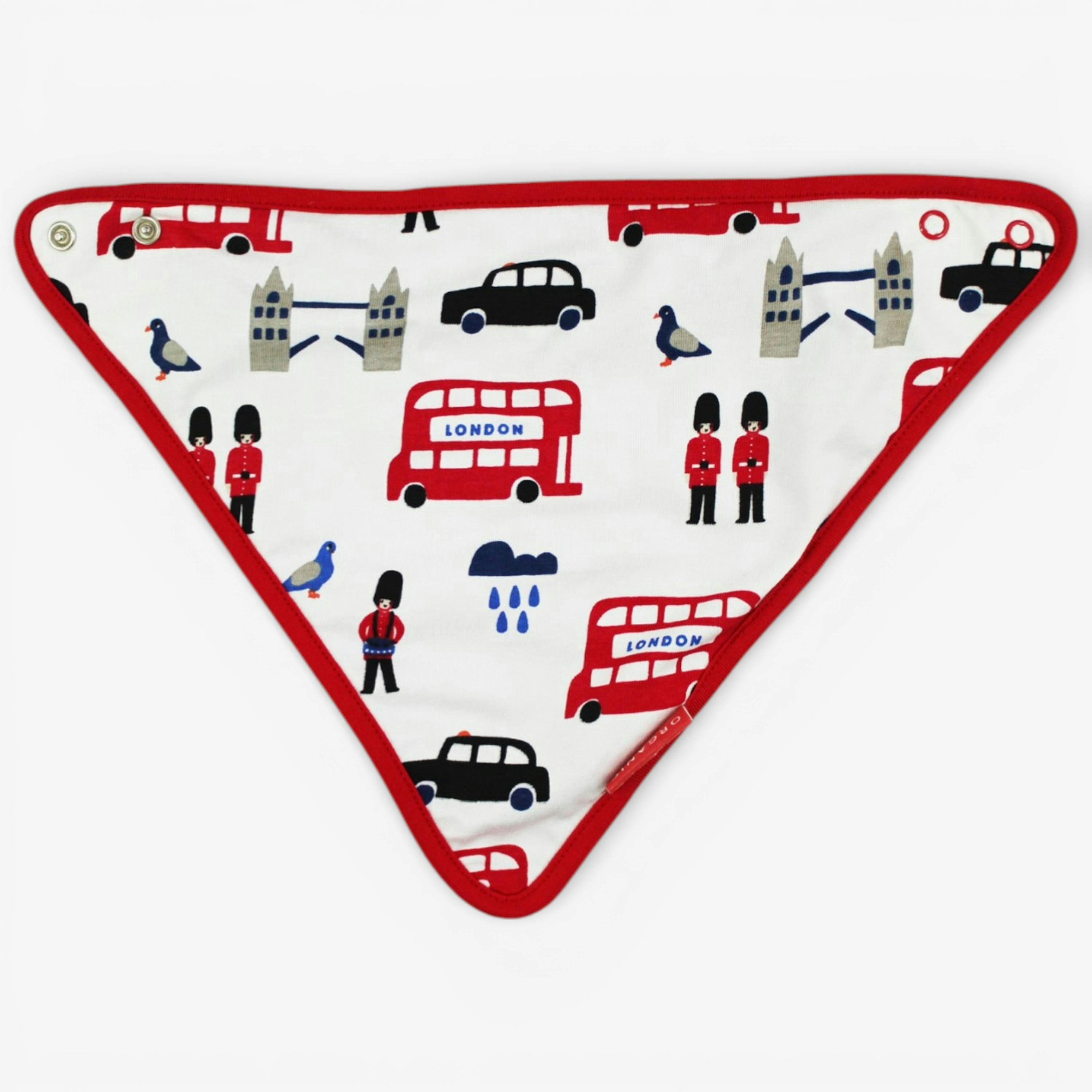 Organic London Print Dribble Bib , view 2 of 3