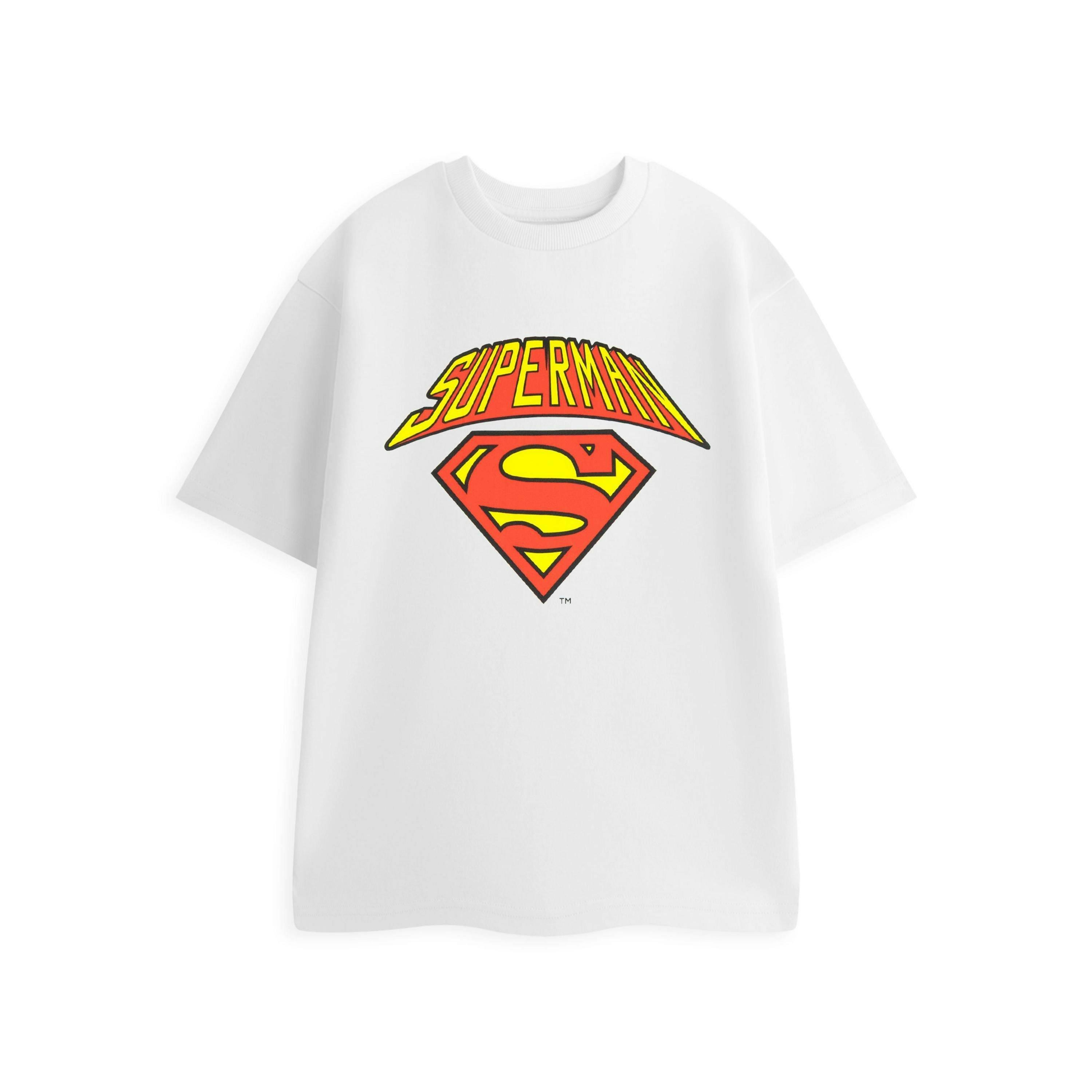 DC Comics Mens White Colligate Logo Short Sleeved T-Shirt by Vanilla Underground , view 1 of 4