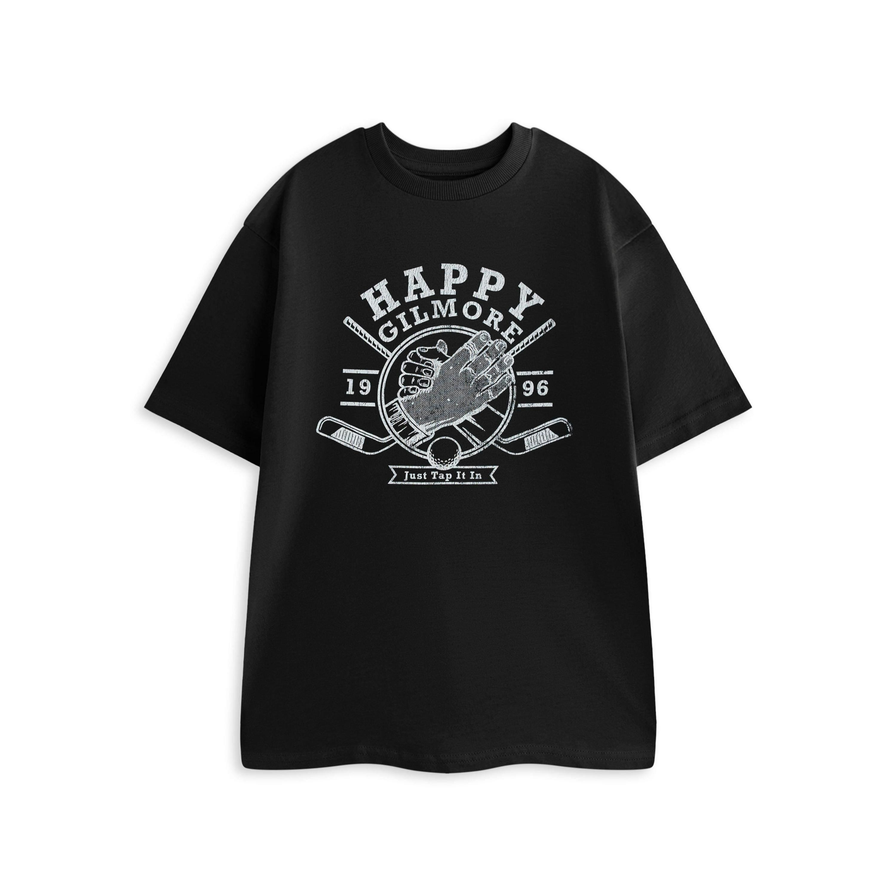 Happy Gilmore Mens Black Just Tap It In Short Sleeved T-Shirt by Vanilla Underground , view 1 of 4