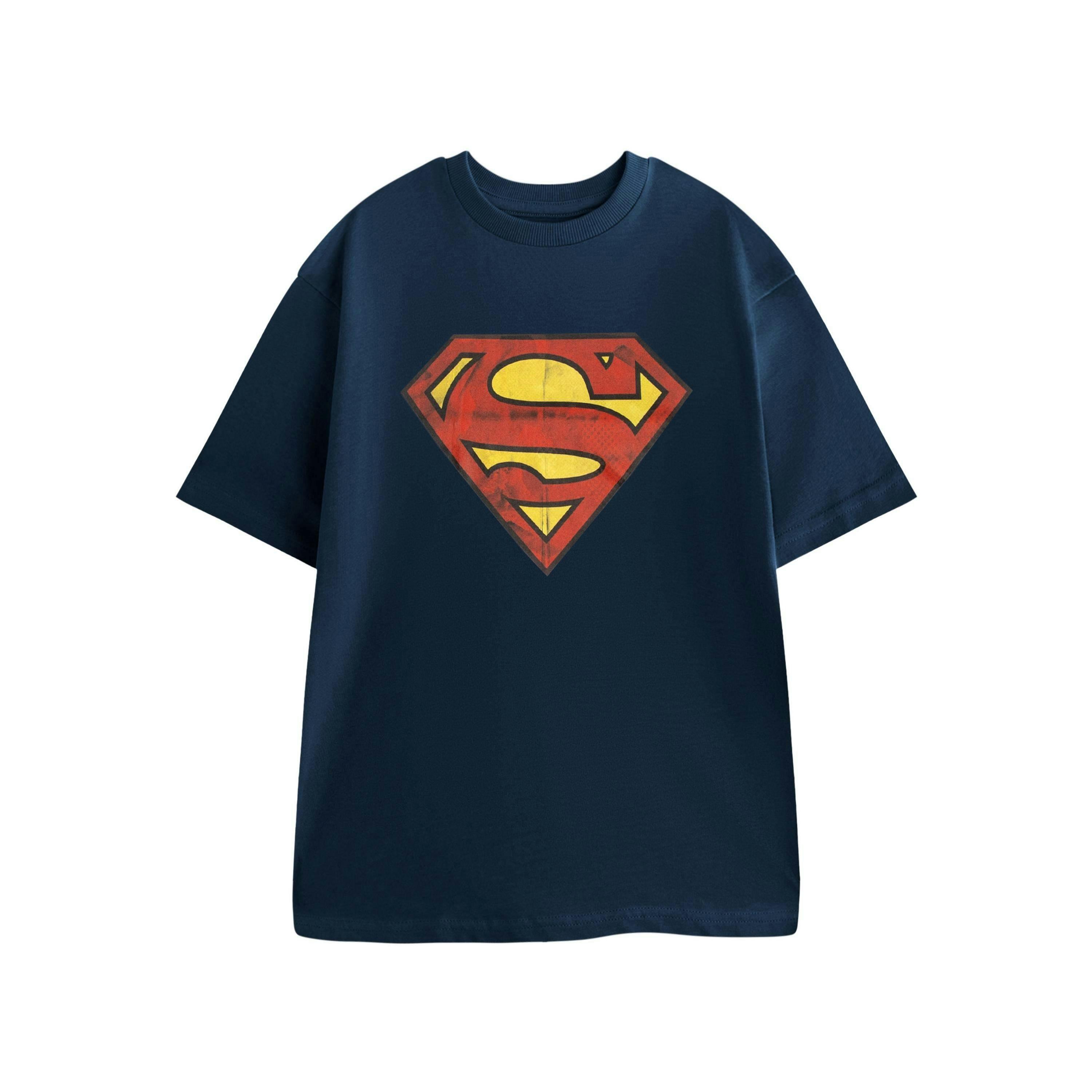 DC Comics Superman Mens Blue Classic Logo Short Sleeved T-Shirt by Vanilla Underground , view 1 of 6