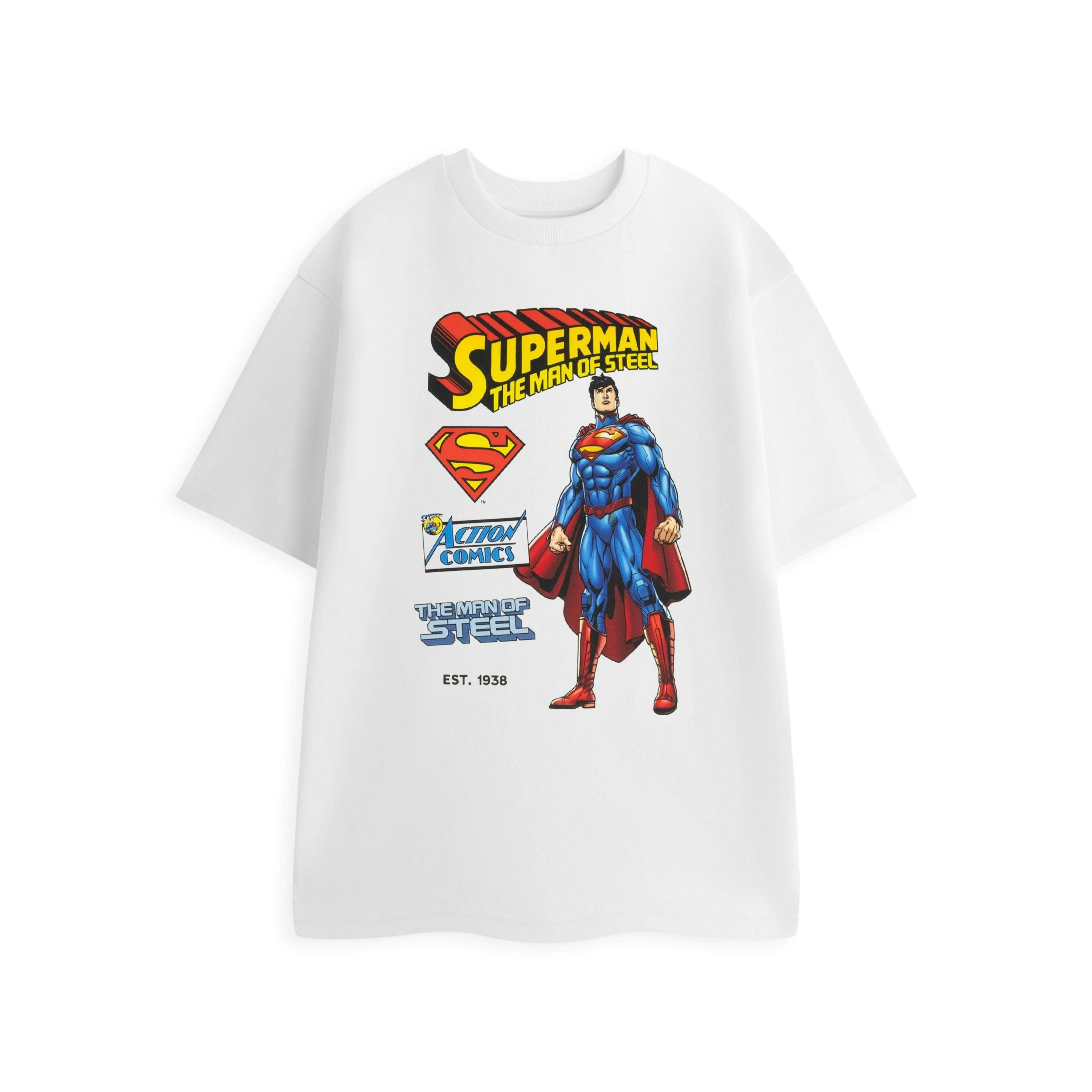 DC Comics Superman Mens Grey The Adventures of Short Sleeved T-Shirt by Vanilla Underground , view 1 of 4
