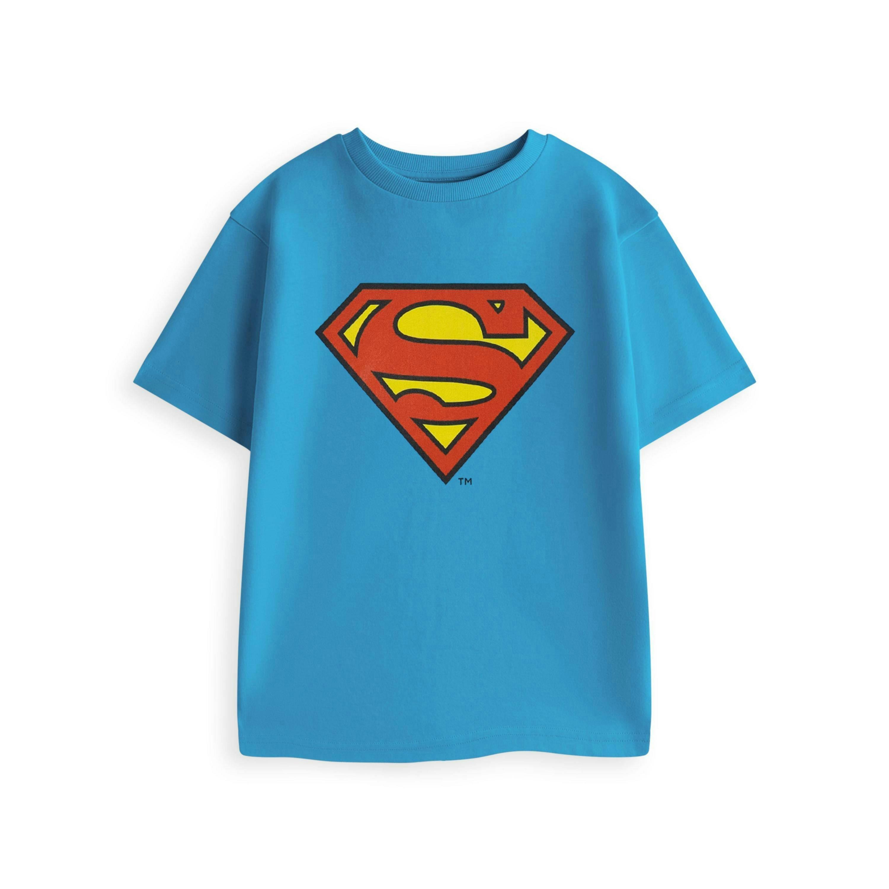 DC Comics Boys Blue Classic Logo Short Sleeved T-Shirt by Vanilla Underground , view 1 of 4