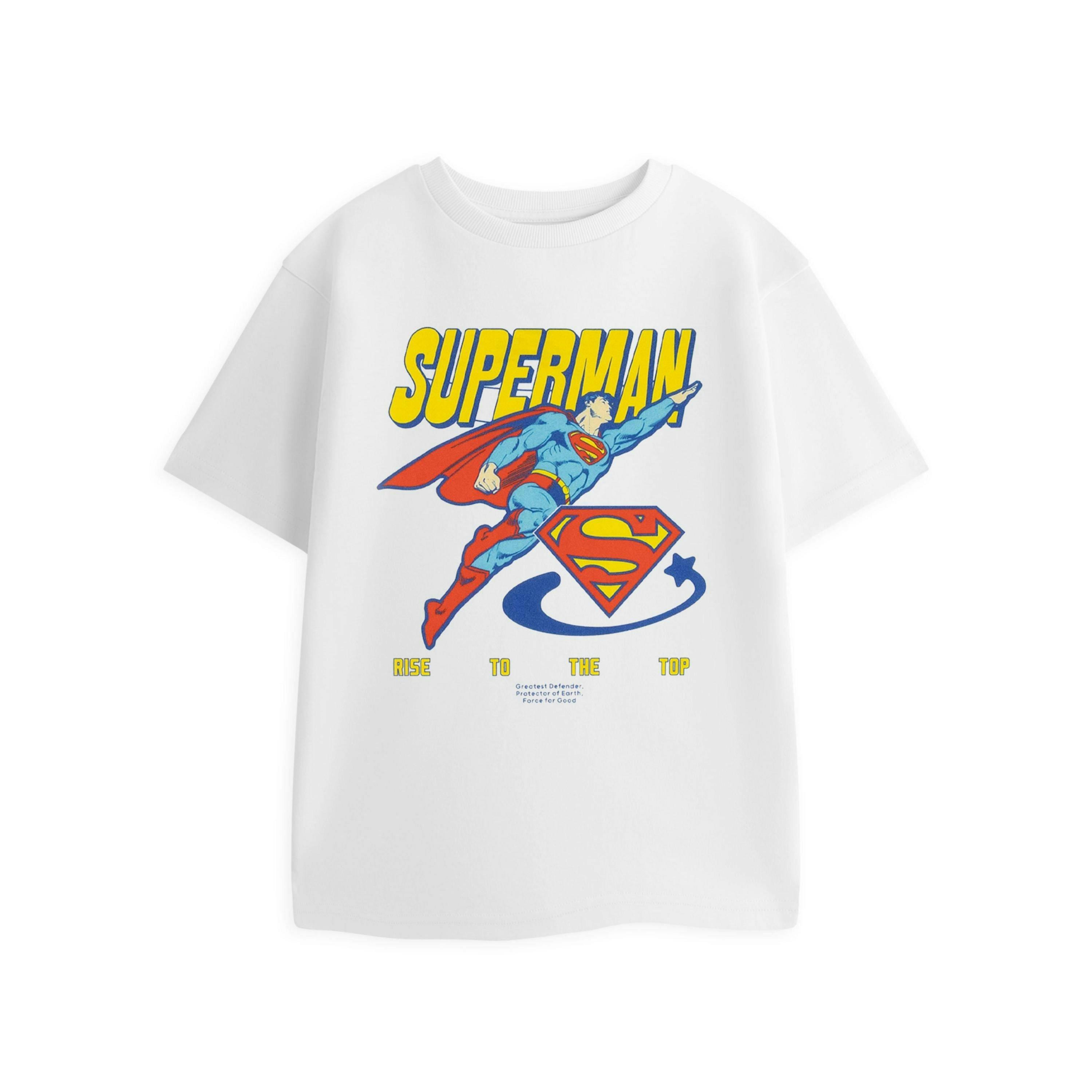 DC Comics Boys White Rise To The Top Short Sleeved T-Shirt by Vanilla Underground , view 1 of 4