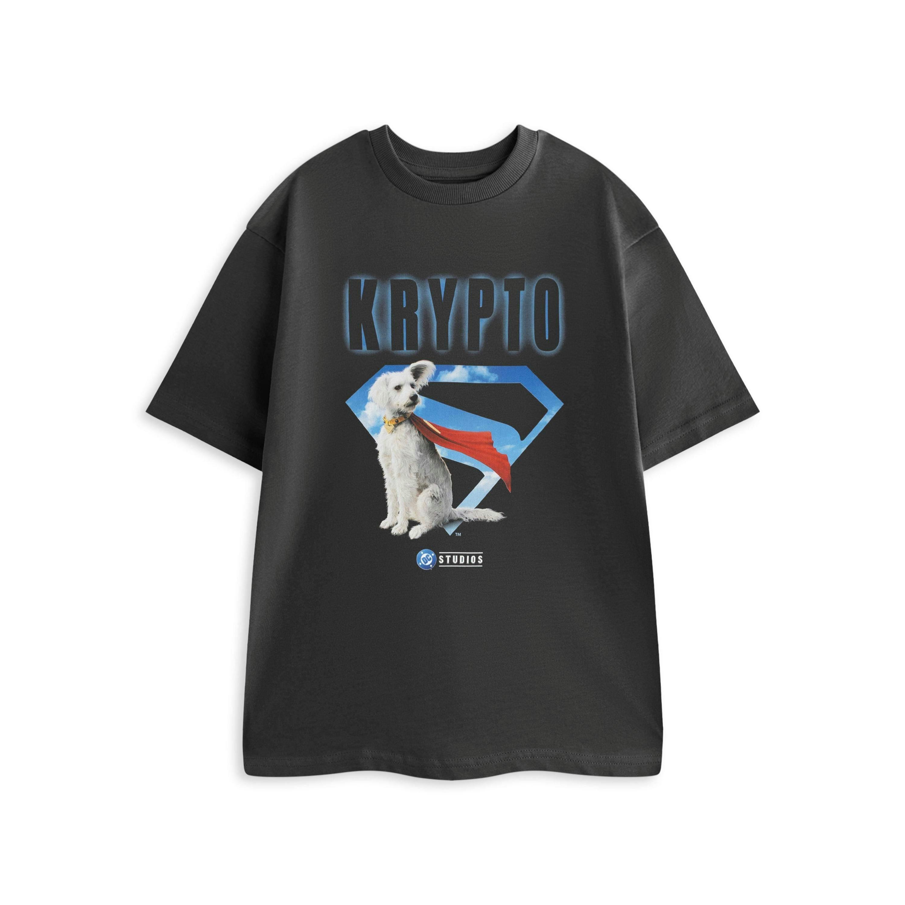 DC Comics Mens Grey Krypto Short Sleeved T-Shirt by Vanilla Underground , view 1 of 4