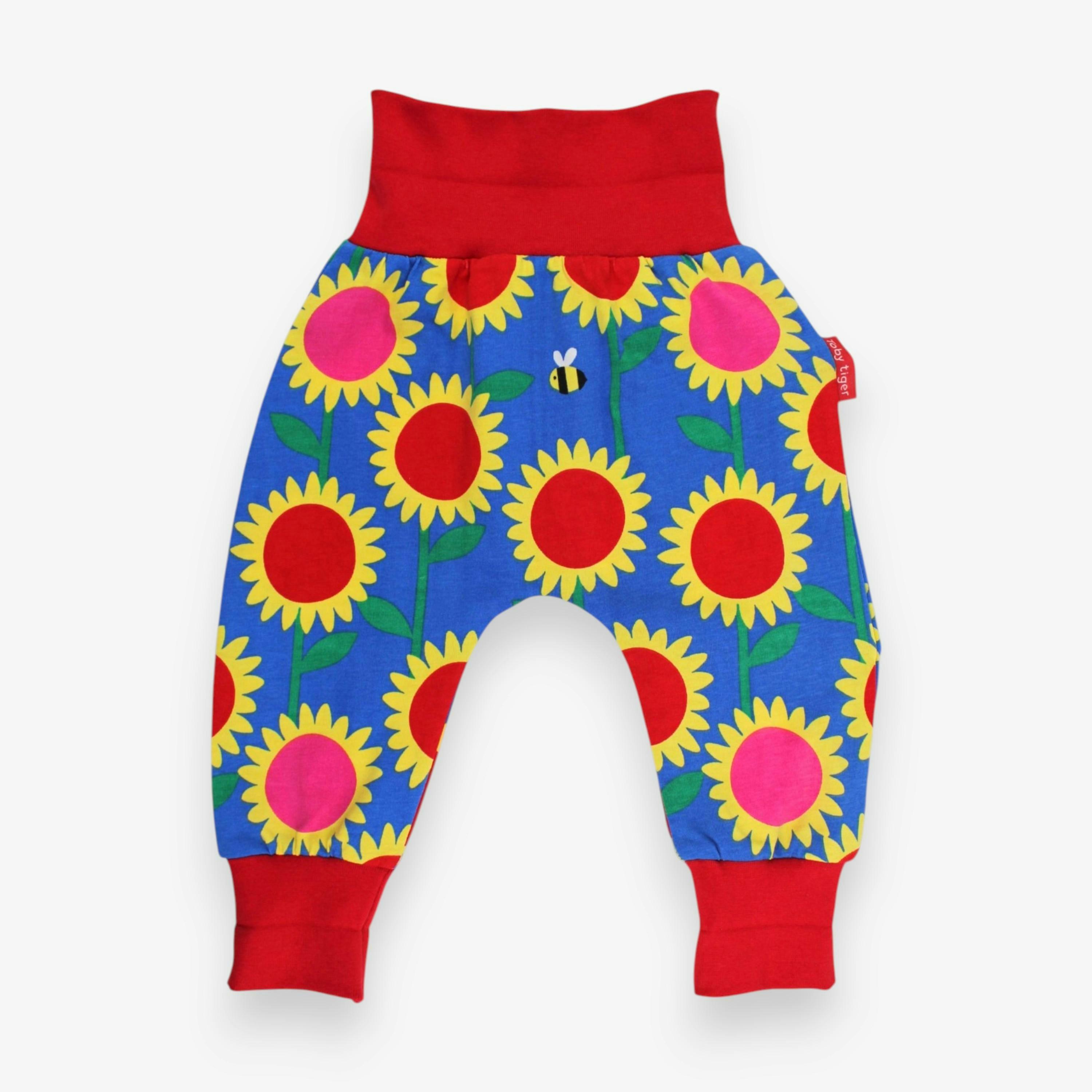 Organic Sunflower Bee Print Yoga Pants , view 1 of 3