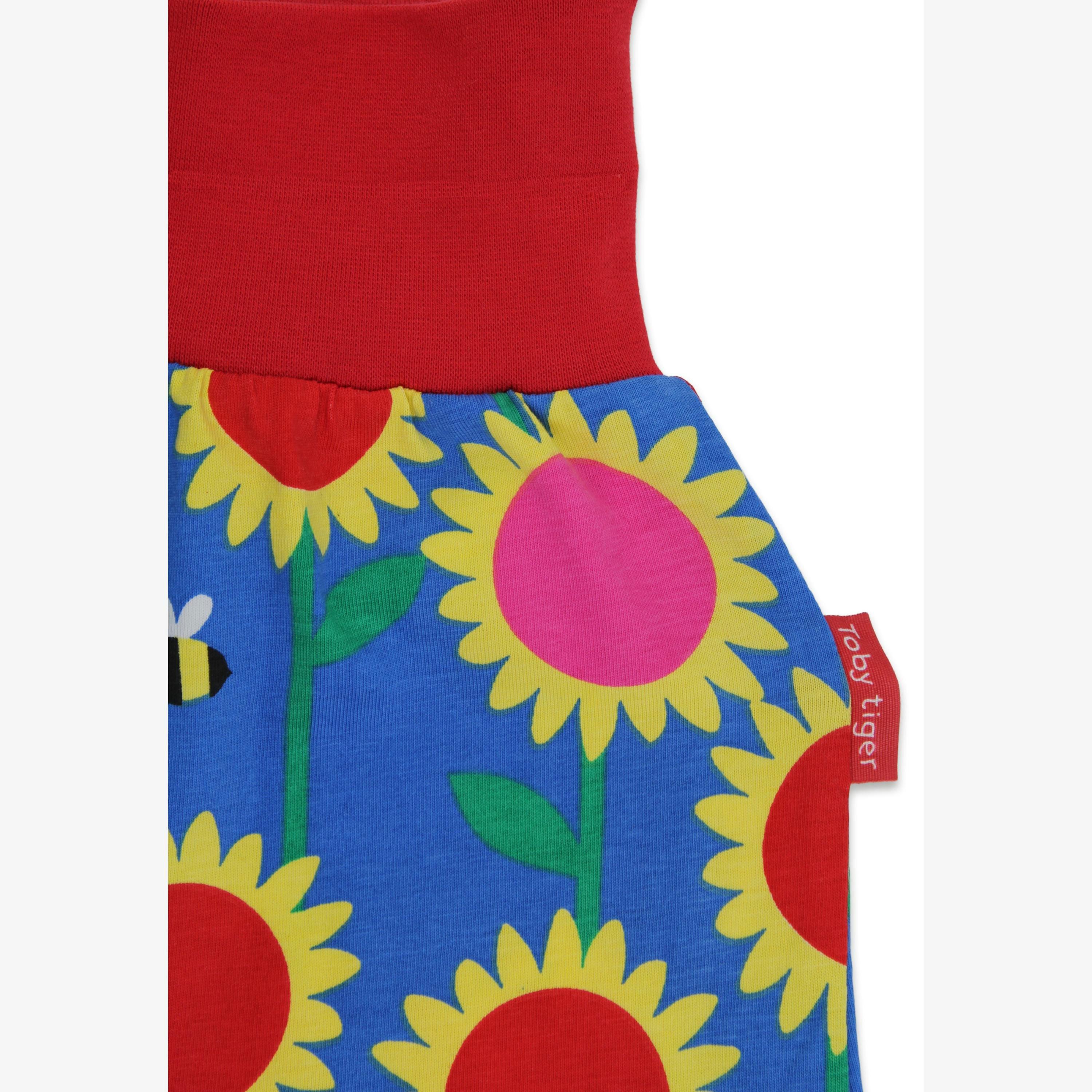 Organic Sunflower Bee Print Yoga Pants , view 2 of 3