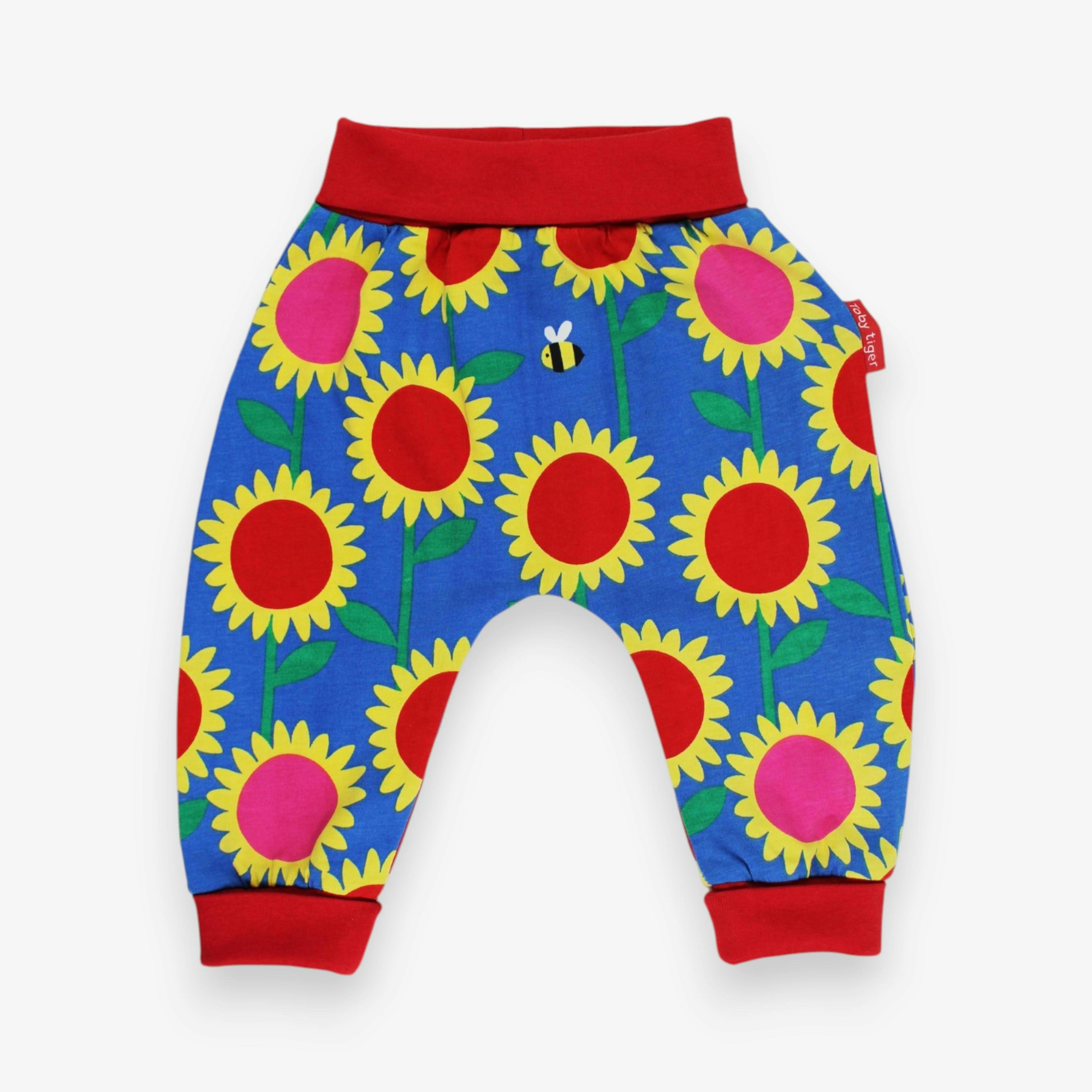 Organic Sunflower Bee Print Yoga Pants , view 3 of 3