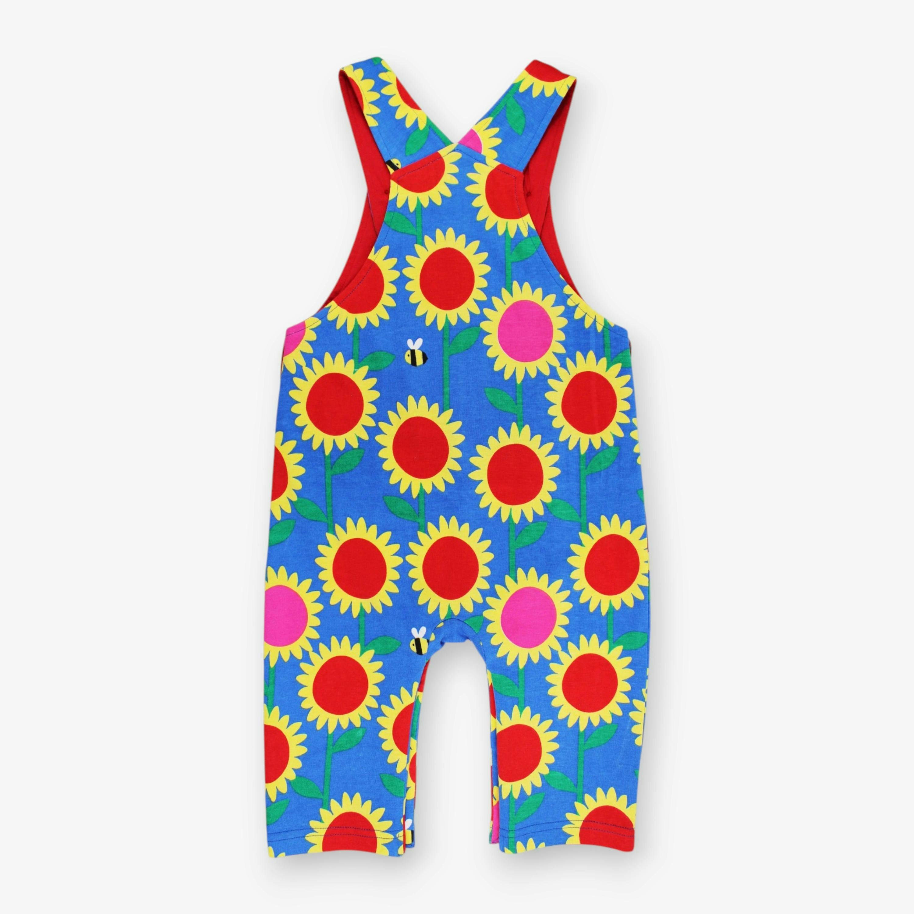 Organic Sunflower Bee Print Dungarees , view 3 of 3