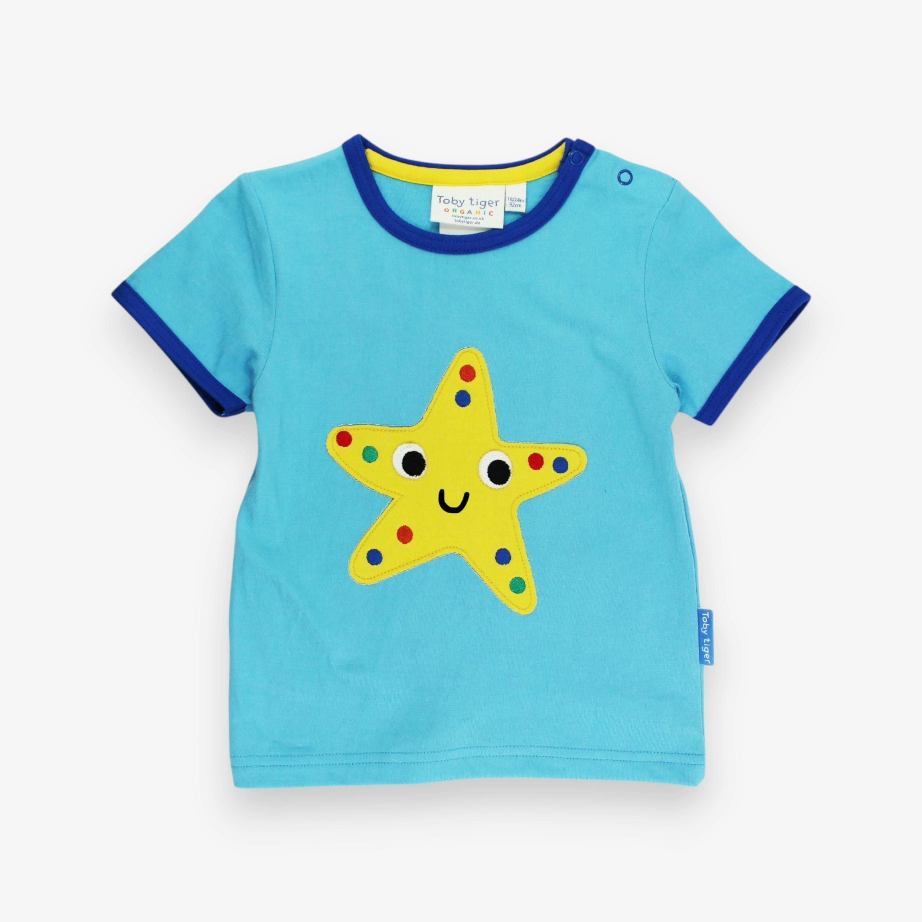 Organic Starfish Applique Short-Sleeved T-Shirt , view 1 of 3