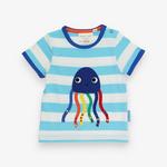 Toby Tiger                             Organic Jellyfish Applique Short-Sleeved T-Shirt
