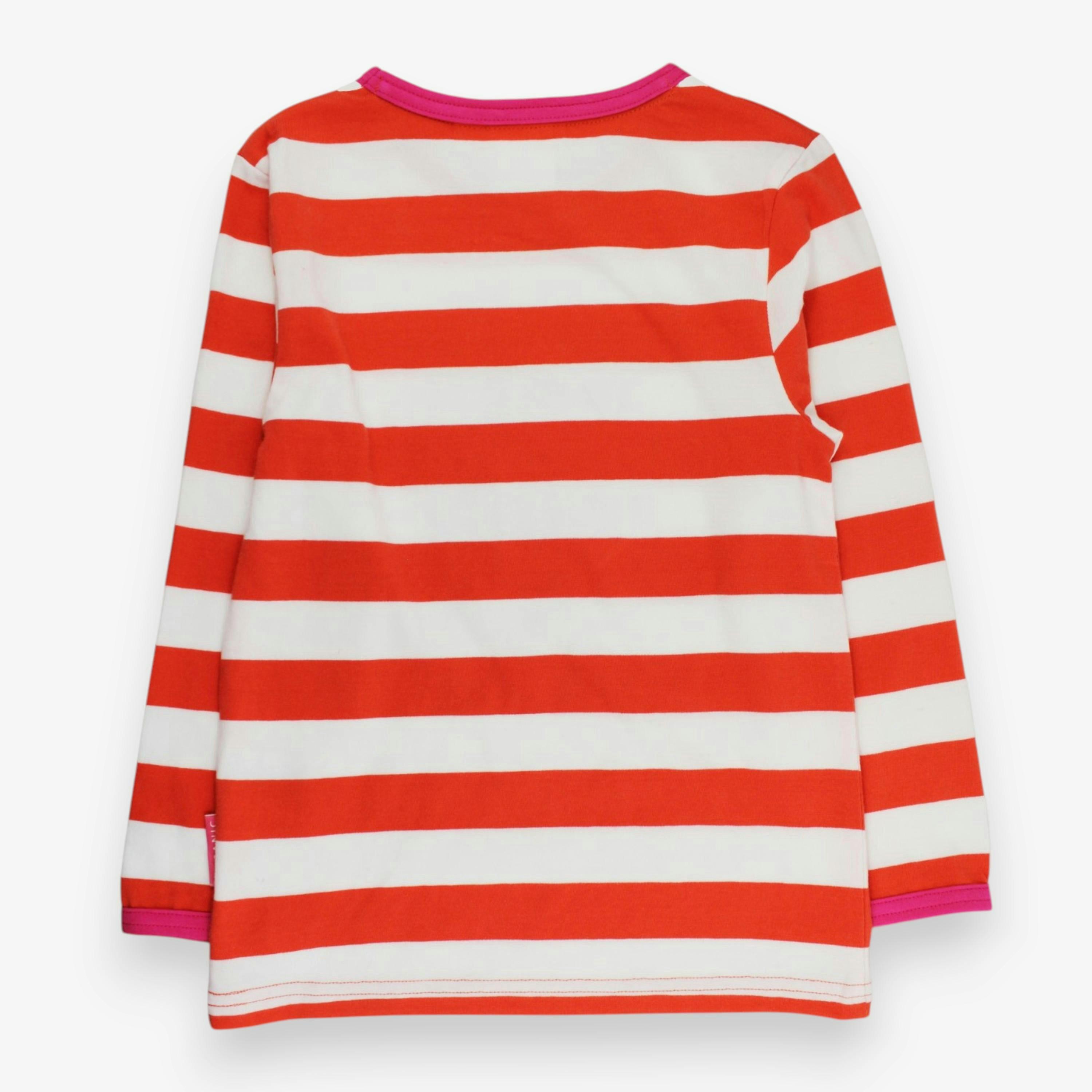 Organic Five Applique Orange Stripe Long-Sleeved T-Shirt , view 3 of 3