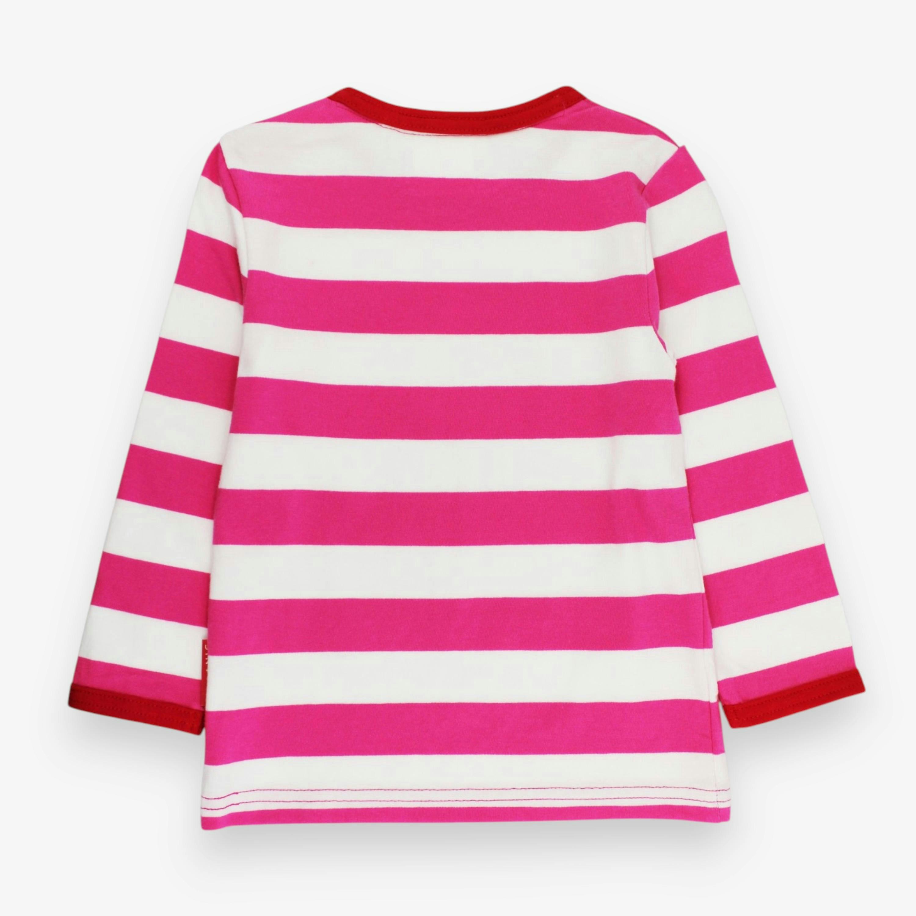 Organic One Applique Pink Stripe Long-Sleeved T-Shirt , view 3 of 3
