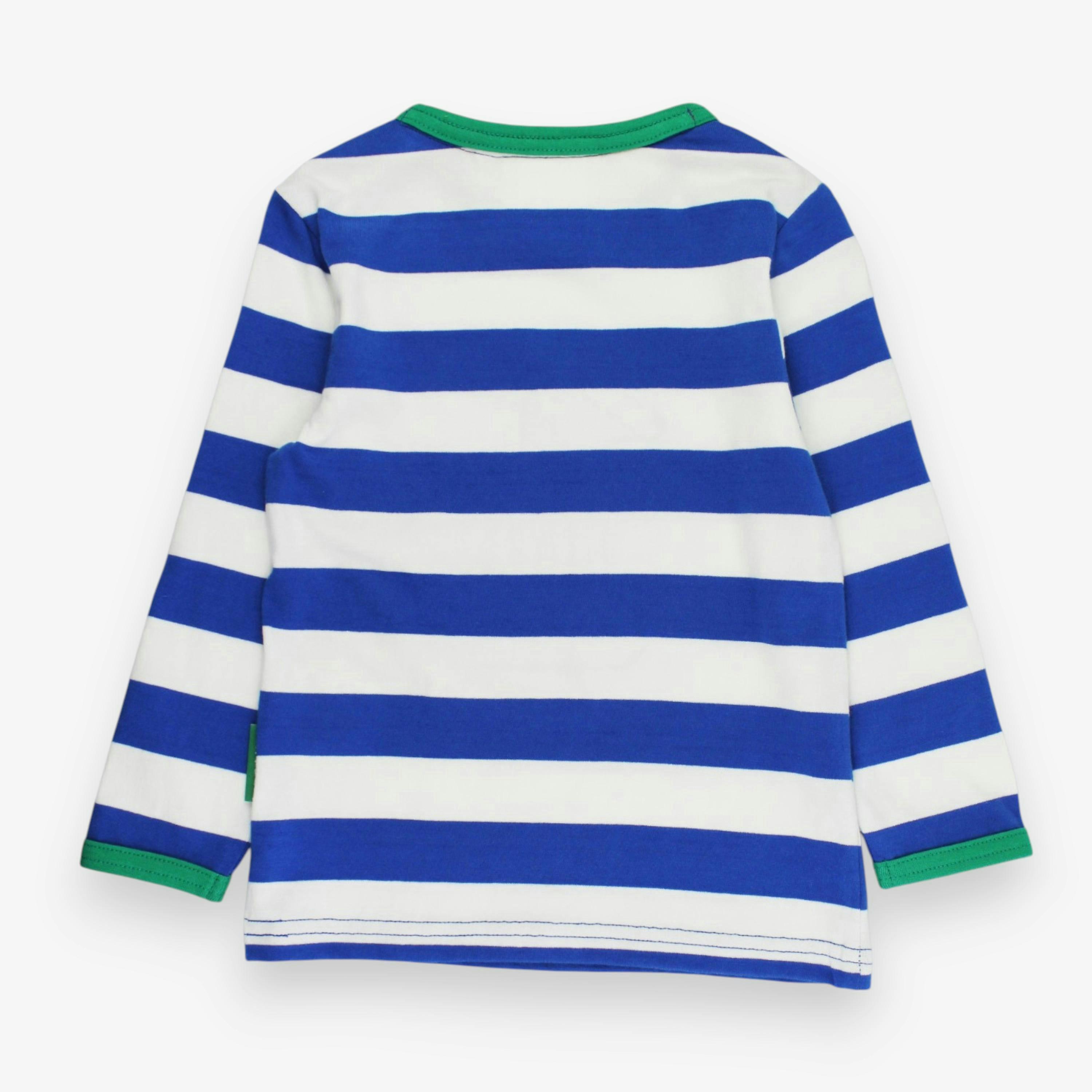 Organic One Applique Blue Stripe Long-SleevedT-Shirt , view 2 of 2