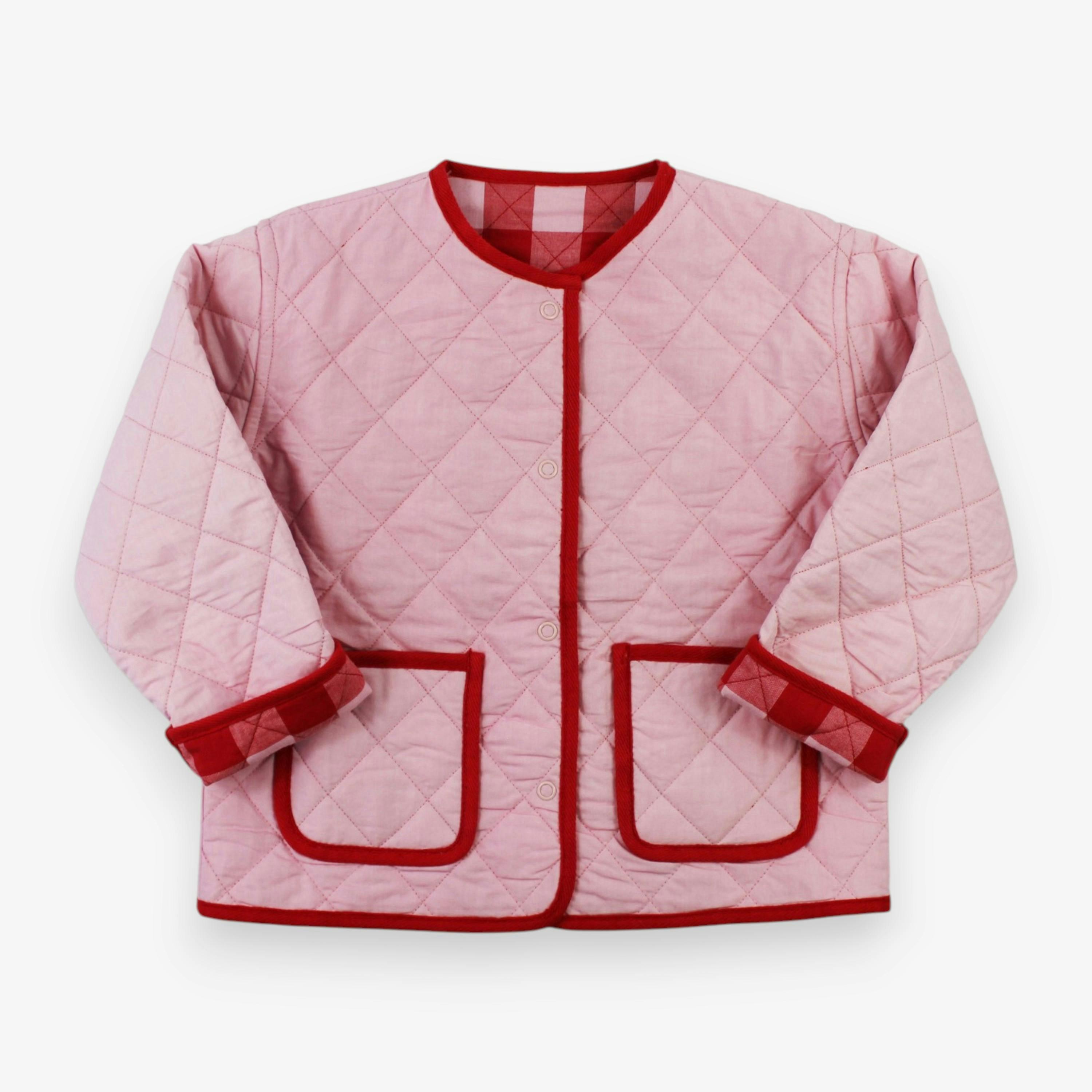 Organic Red Gingham Woven Reversible Jacket , view 3 of 3