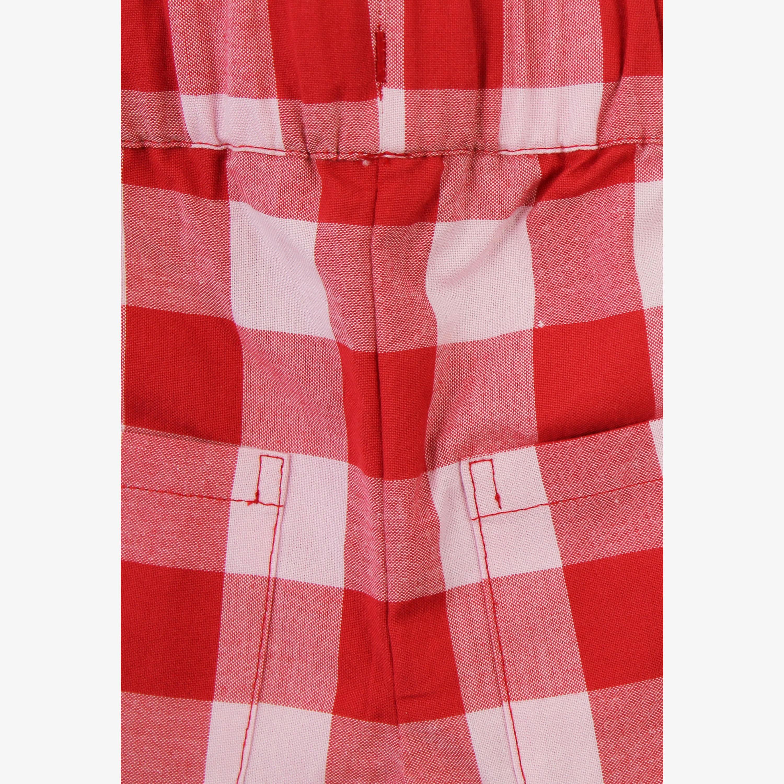 Organic Red Gingham Woven Shorts , view 2 of 3