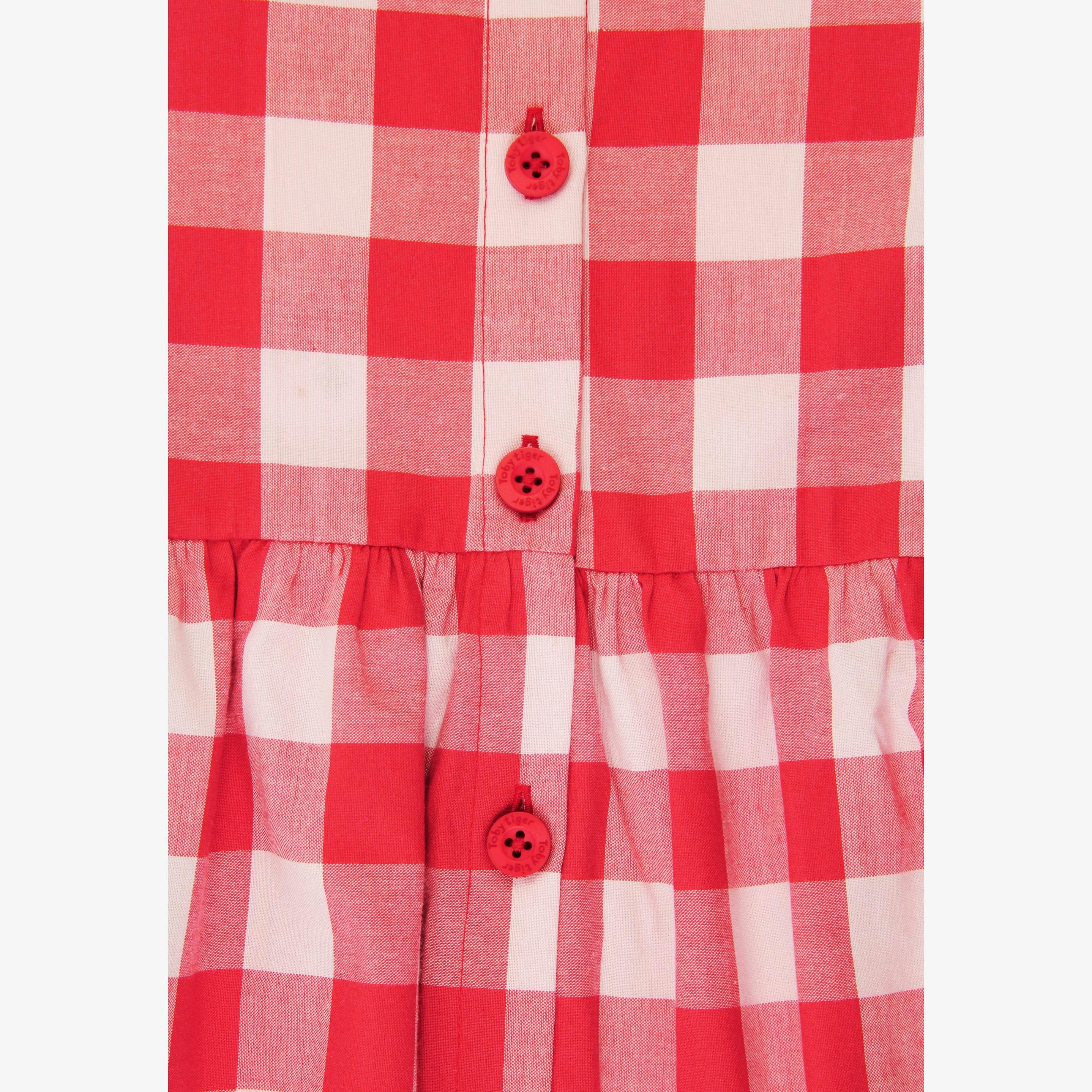 Organic Red Gingham Woven Dress , view 2 of 3