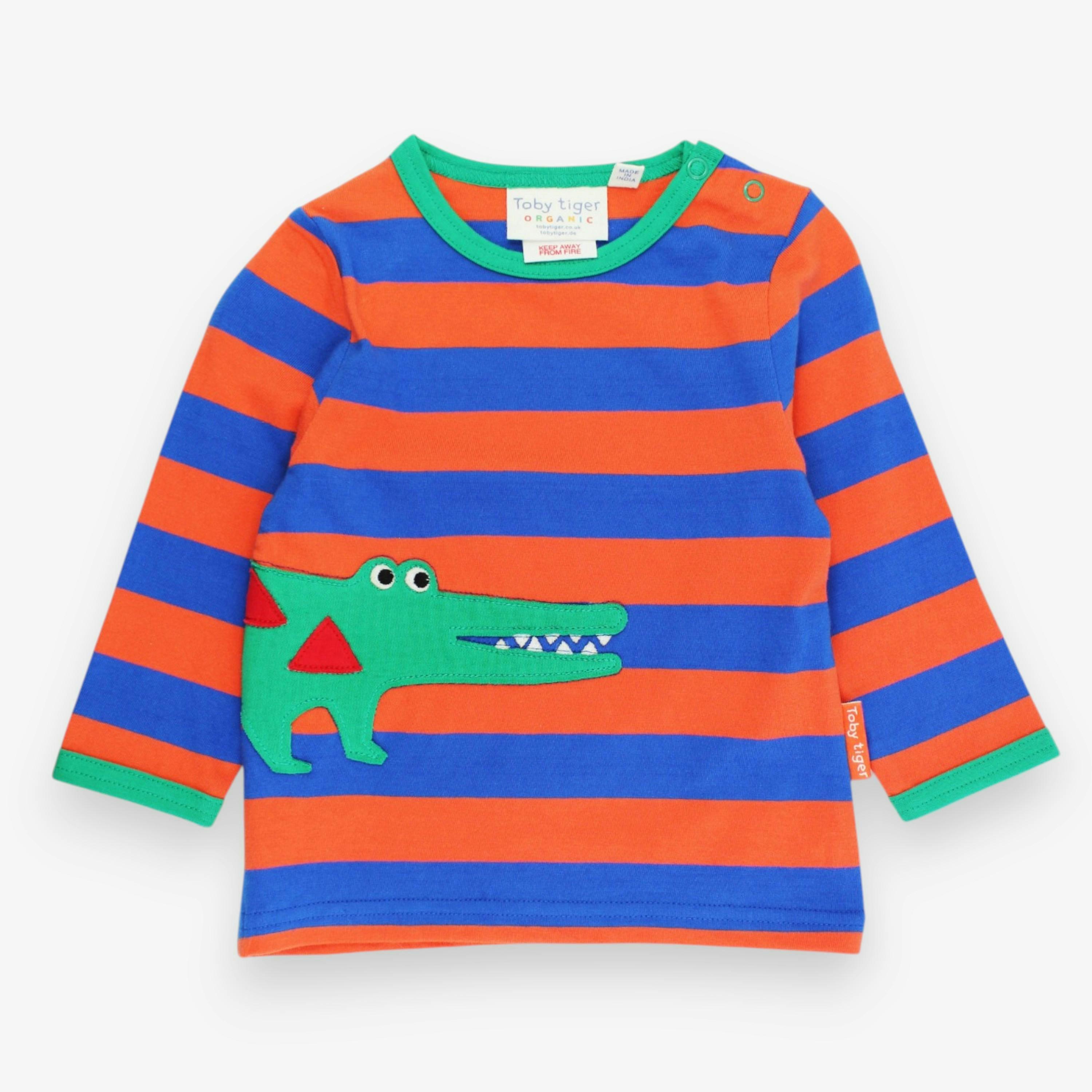 Organic Crocodile Applique Long-Sleeved T-Shirt , view 1 of 3