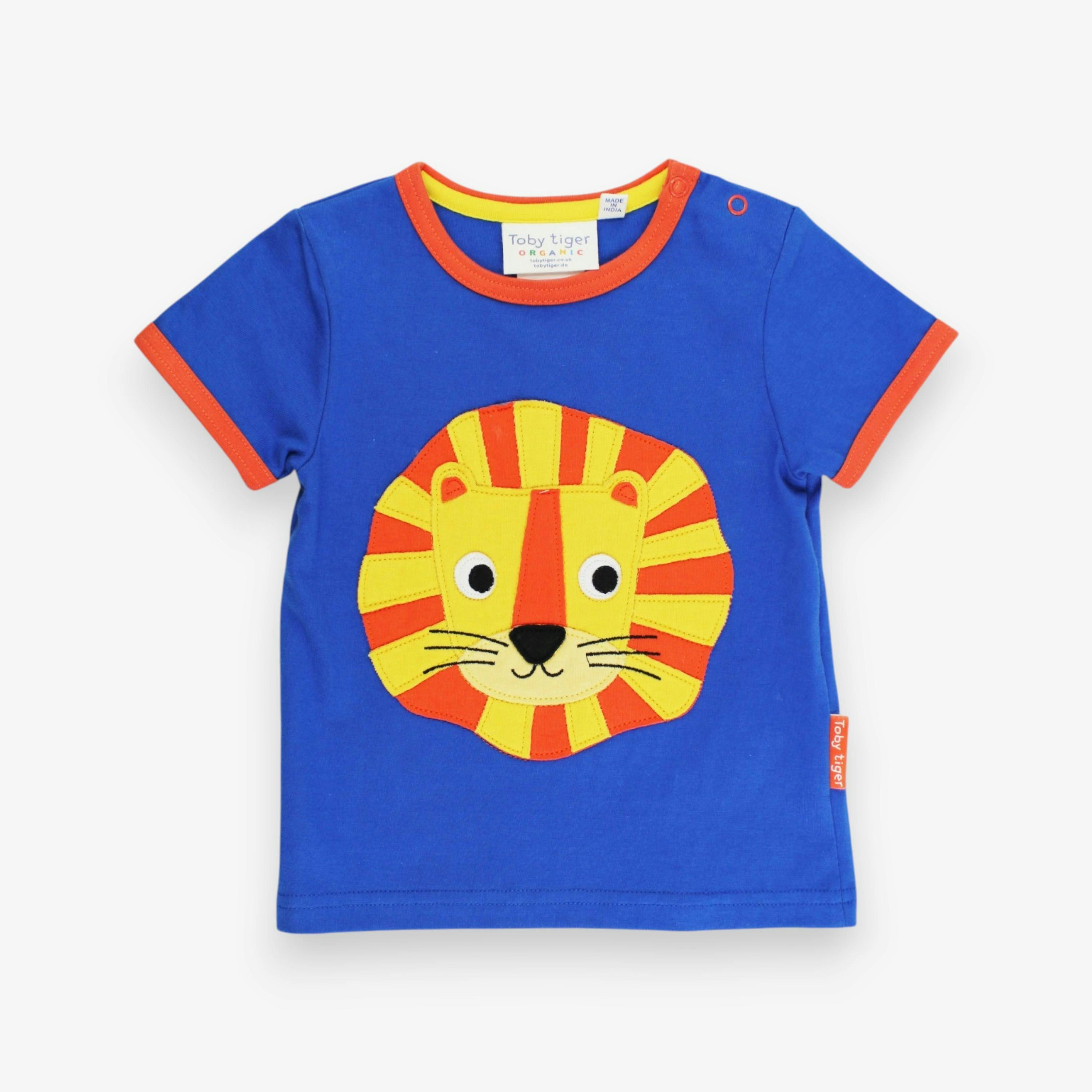 Organic Lion Head Applique Short-Sleeved T-Shirt , view 1 of 3