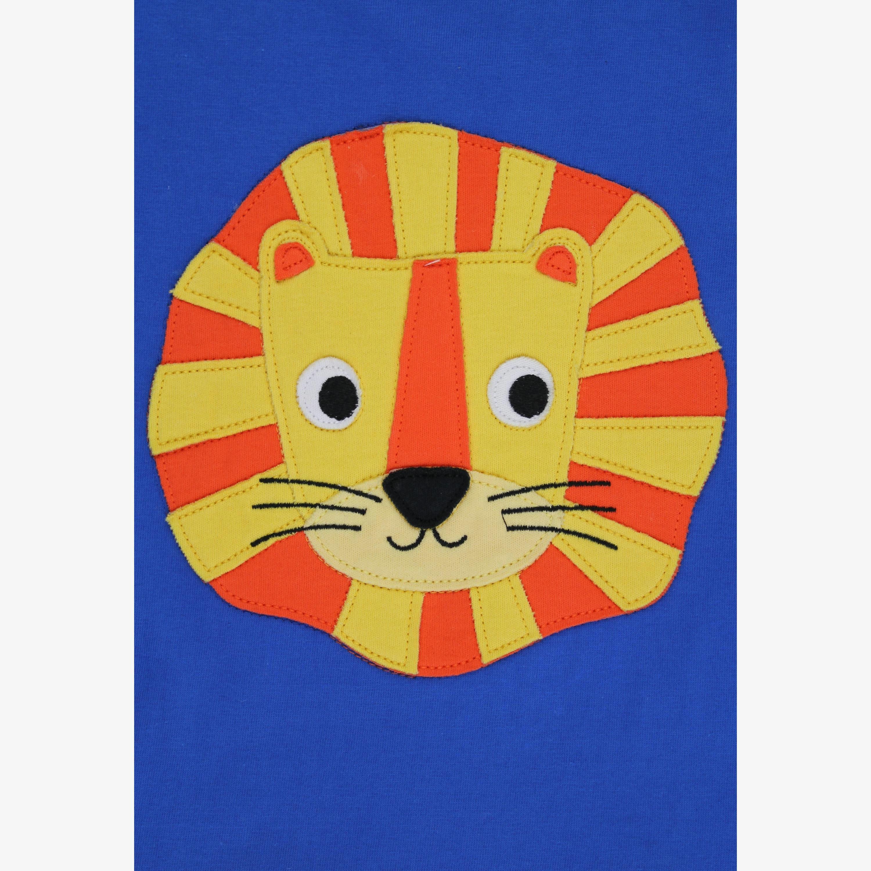 Organic Lion Head Applique Short-Sleeved T-Shirt , view 2 of 3
