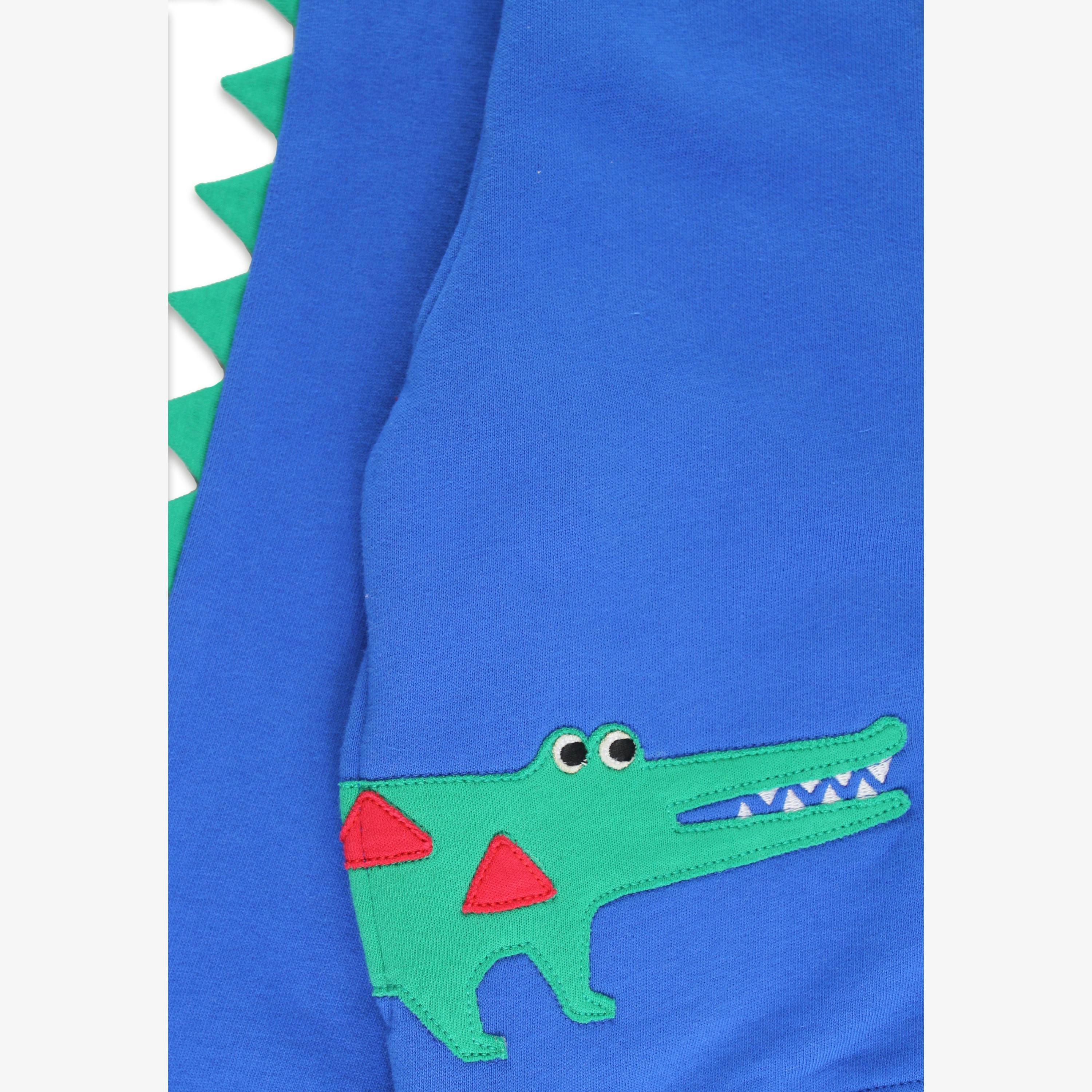 Organic Crocodile Applique Blue Hoodie , view 2 of 3