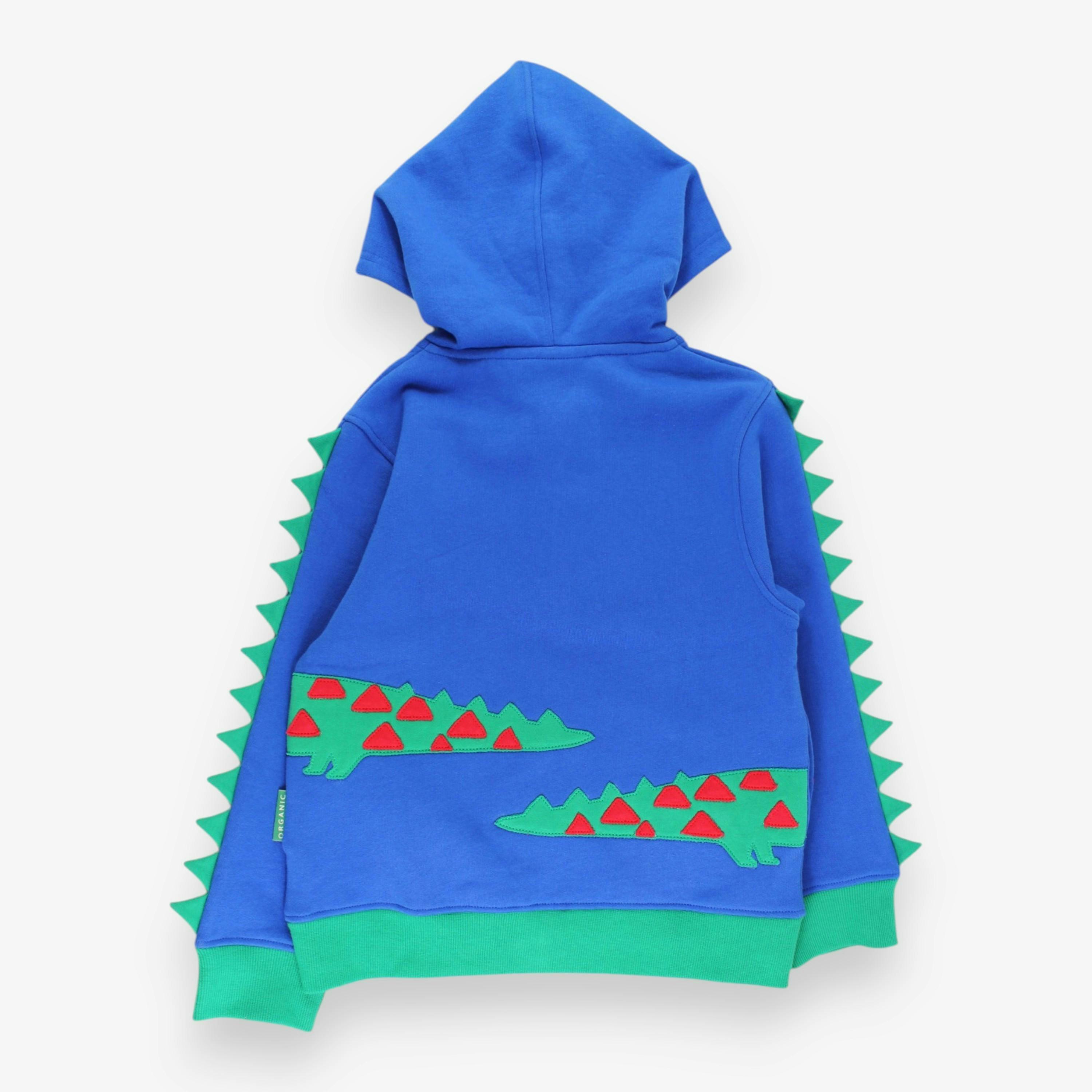 Organic Crocodile Applique Blue Hoodie , view 3 of 3