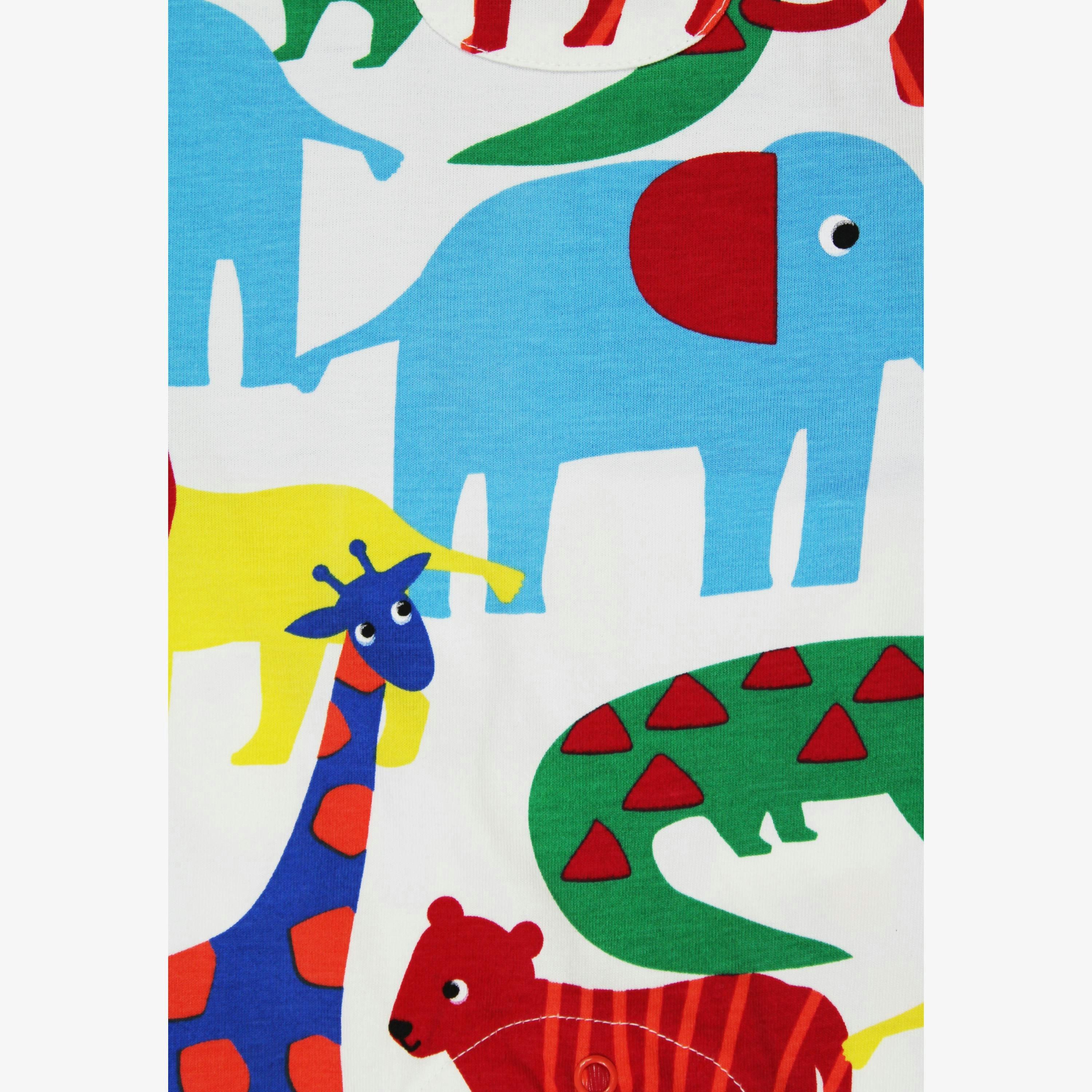 Organic Safari Print Dungarees , view 2 of 3