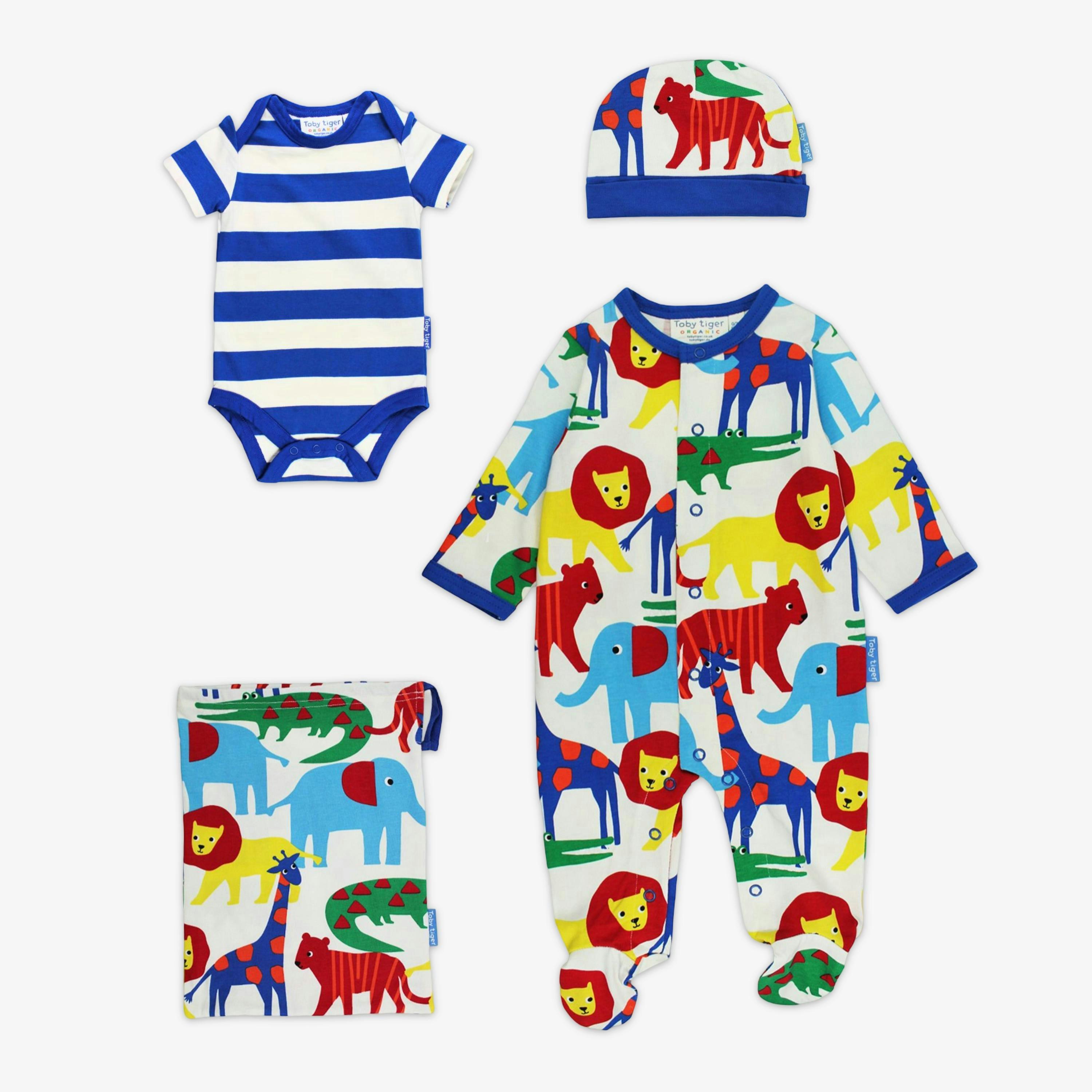 Organic Safari Print Baby Gift Set , view 1 of 3