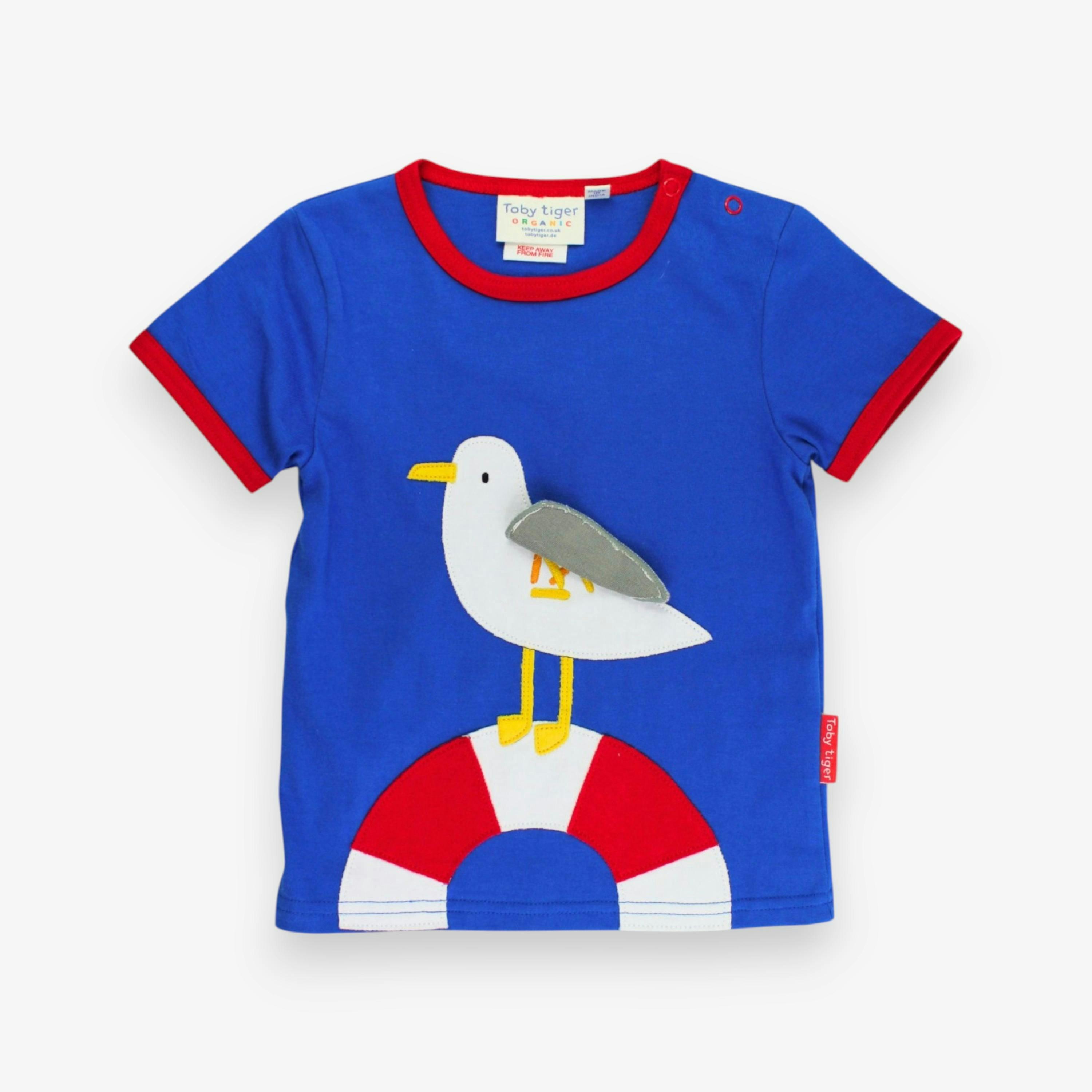 Organic Seagull Harbour Applique Short-Sleeved T-Shirt , view 1 of 3