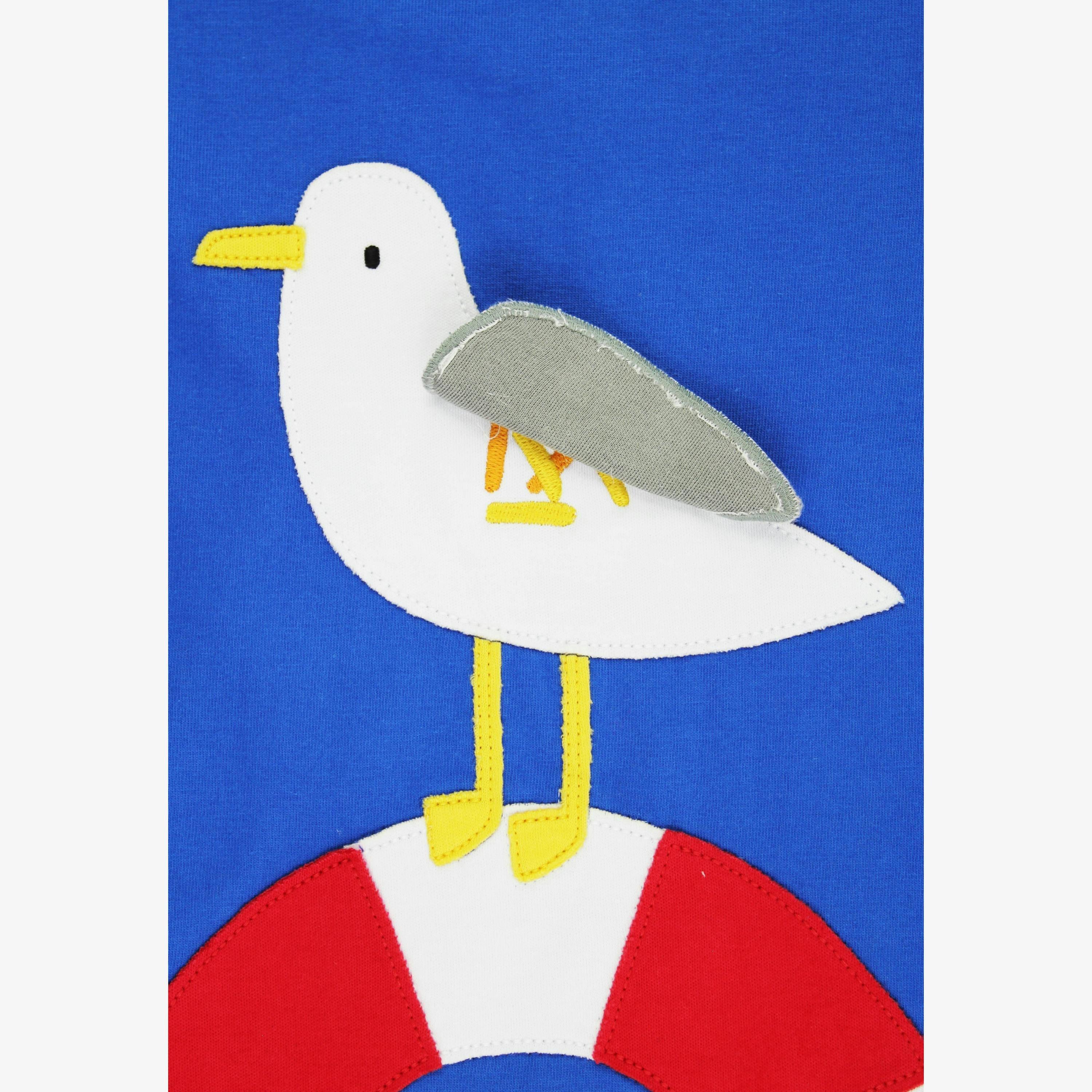 Organic Seagull Harbour Applique Short-Sleeved T-Shirt , view 2 of 3