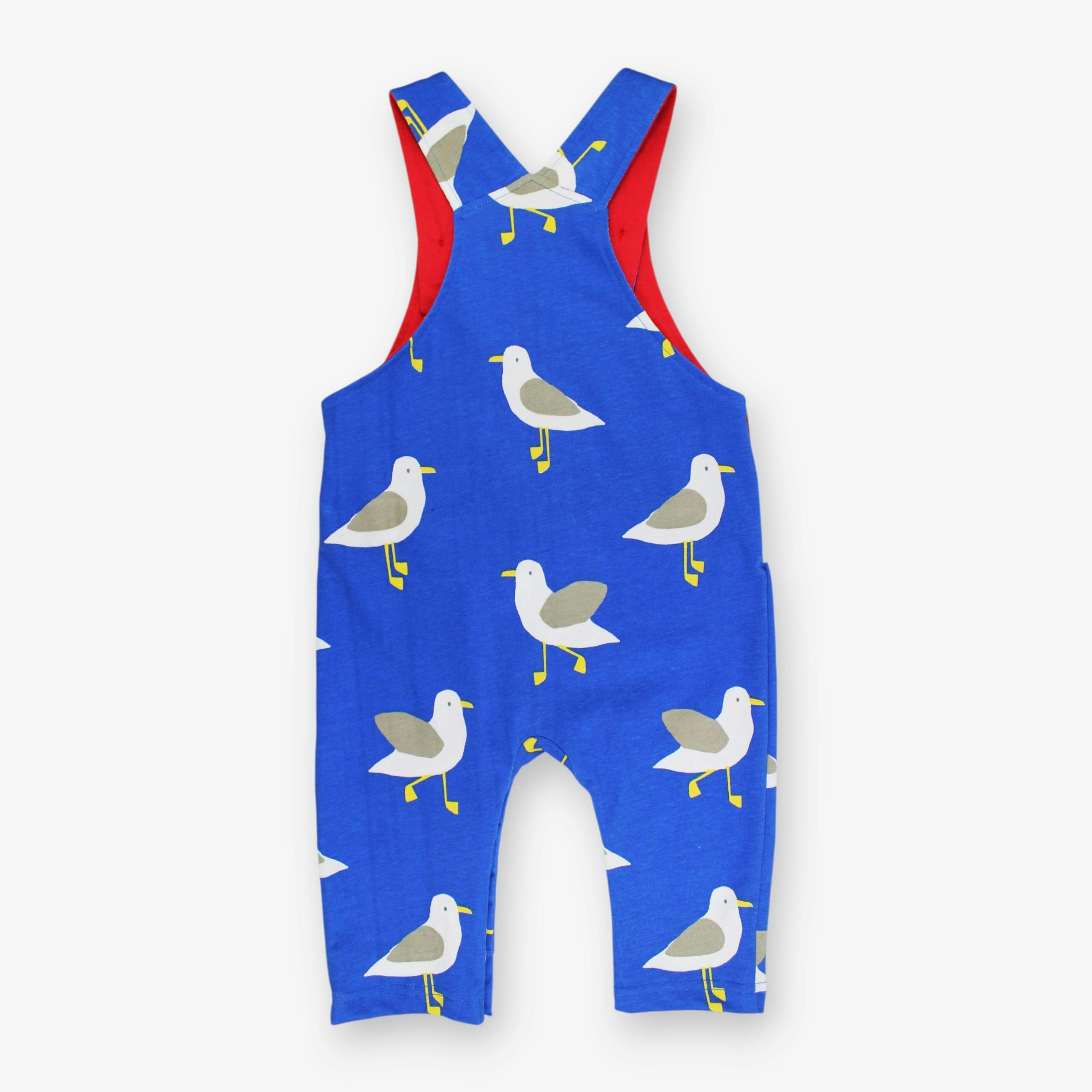 Organic Seagull Harbour Print Dungarees , view 2 of 3