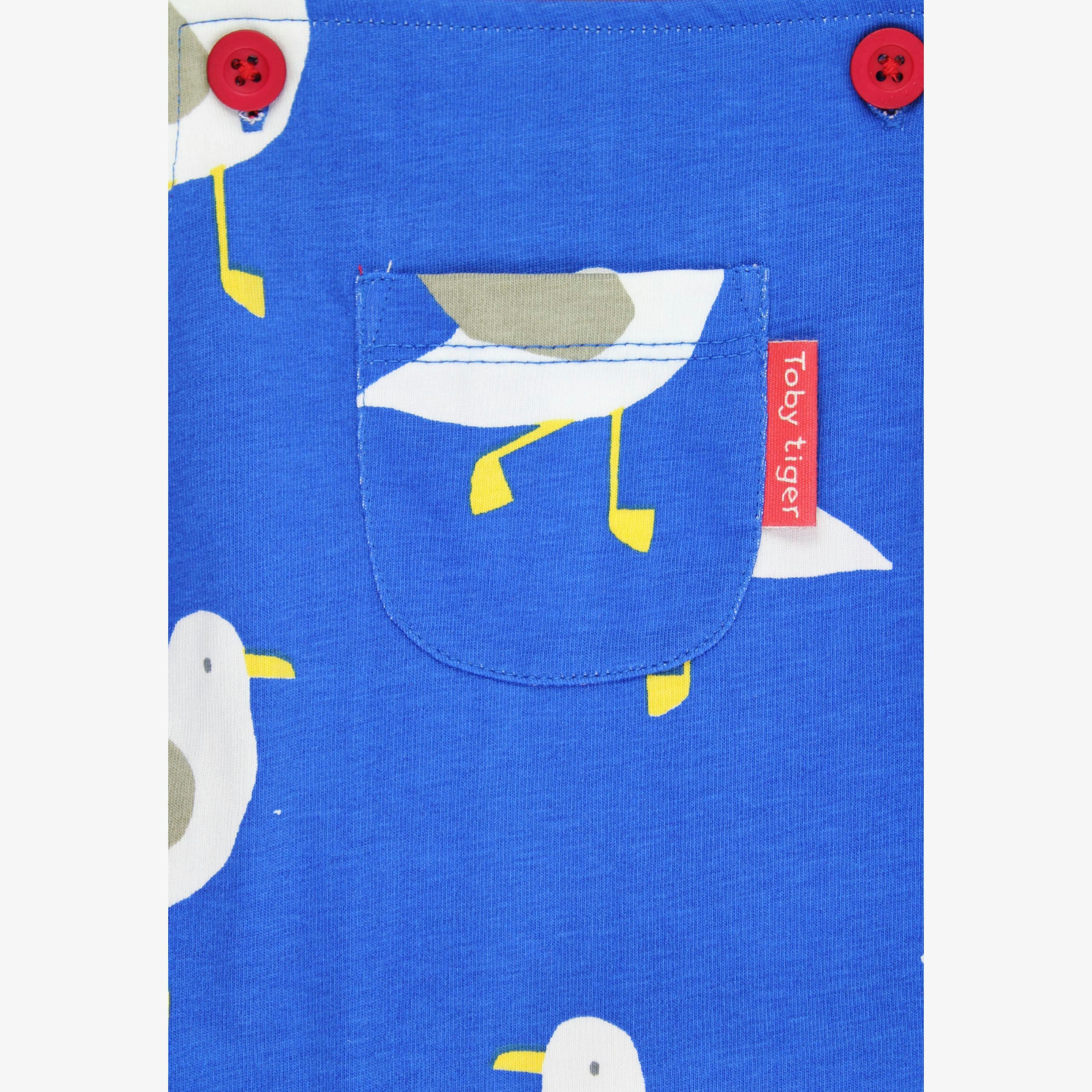 Organic Seagull Harbour Print Dungarees , view 3 of 3