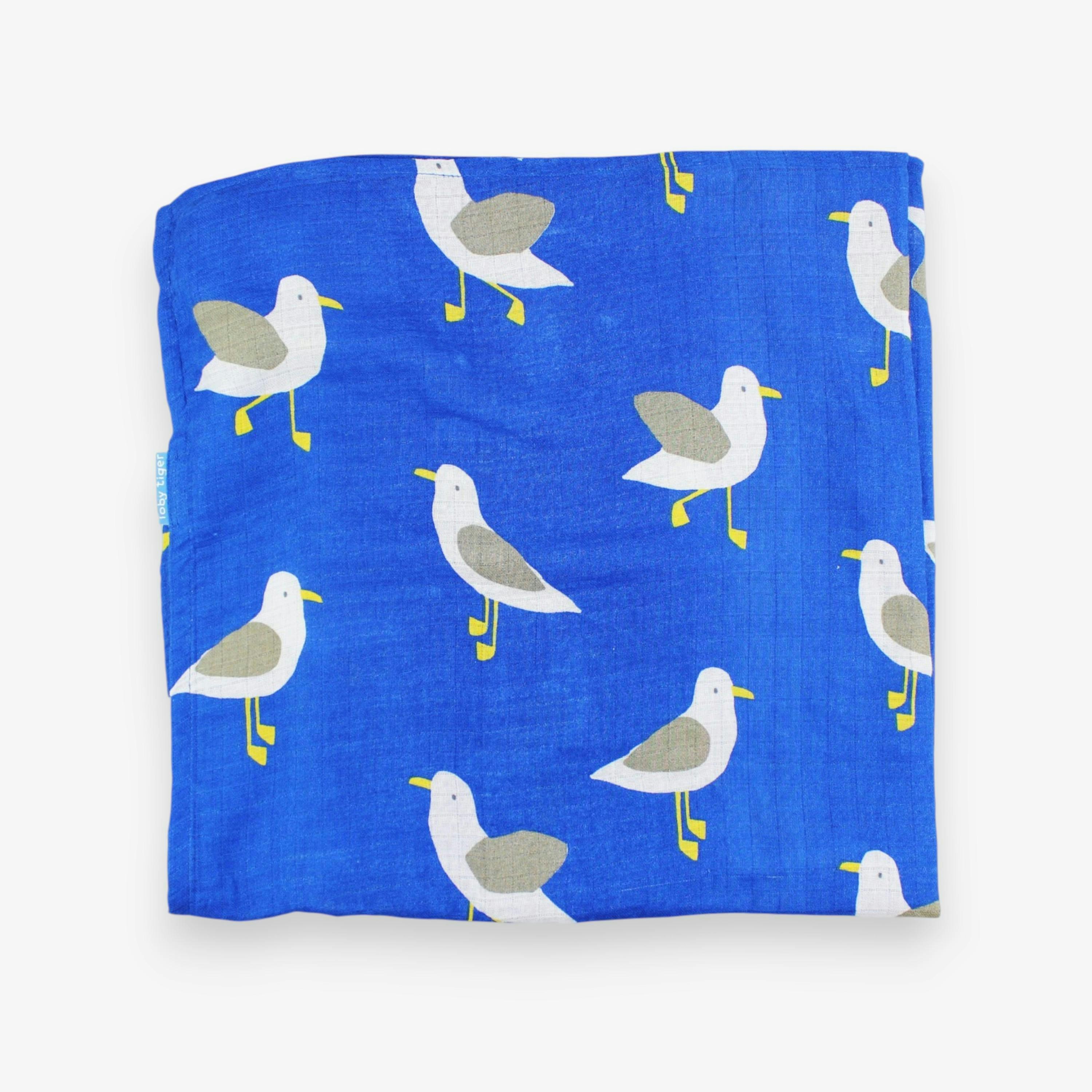 Organic Seagull Harbour Print 2 Pack Muslins , view 2 of 2