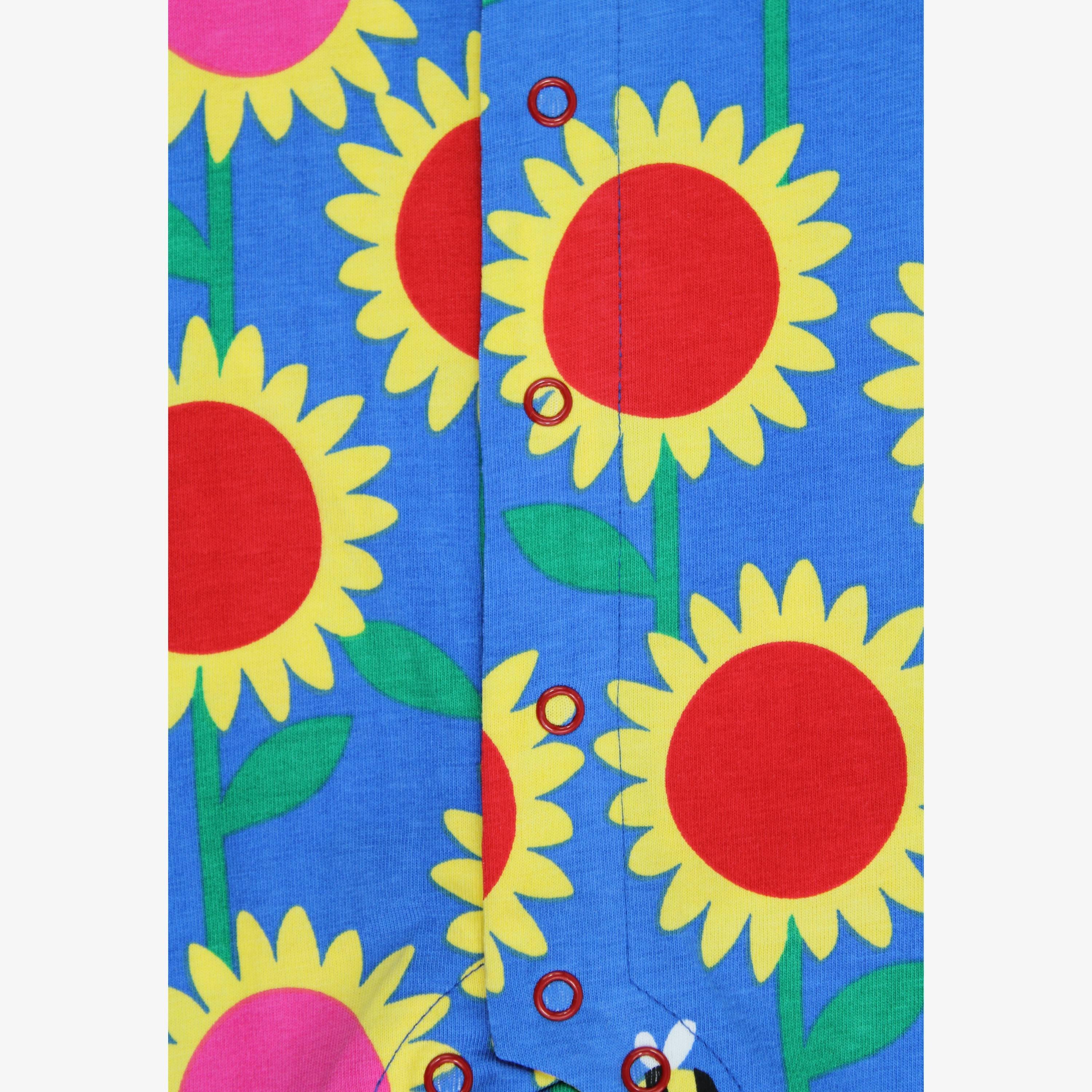 Organic Sunflower Bee Print Sleepsuit , view 2 of 3