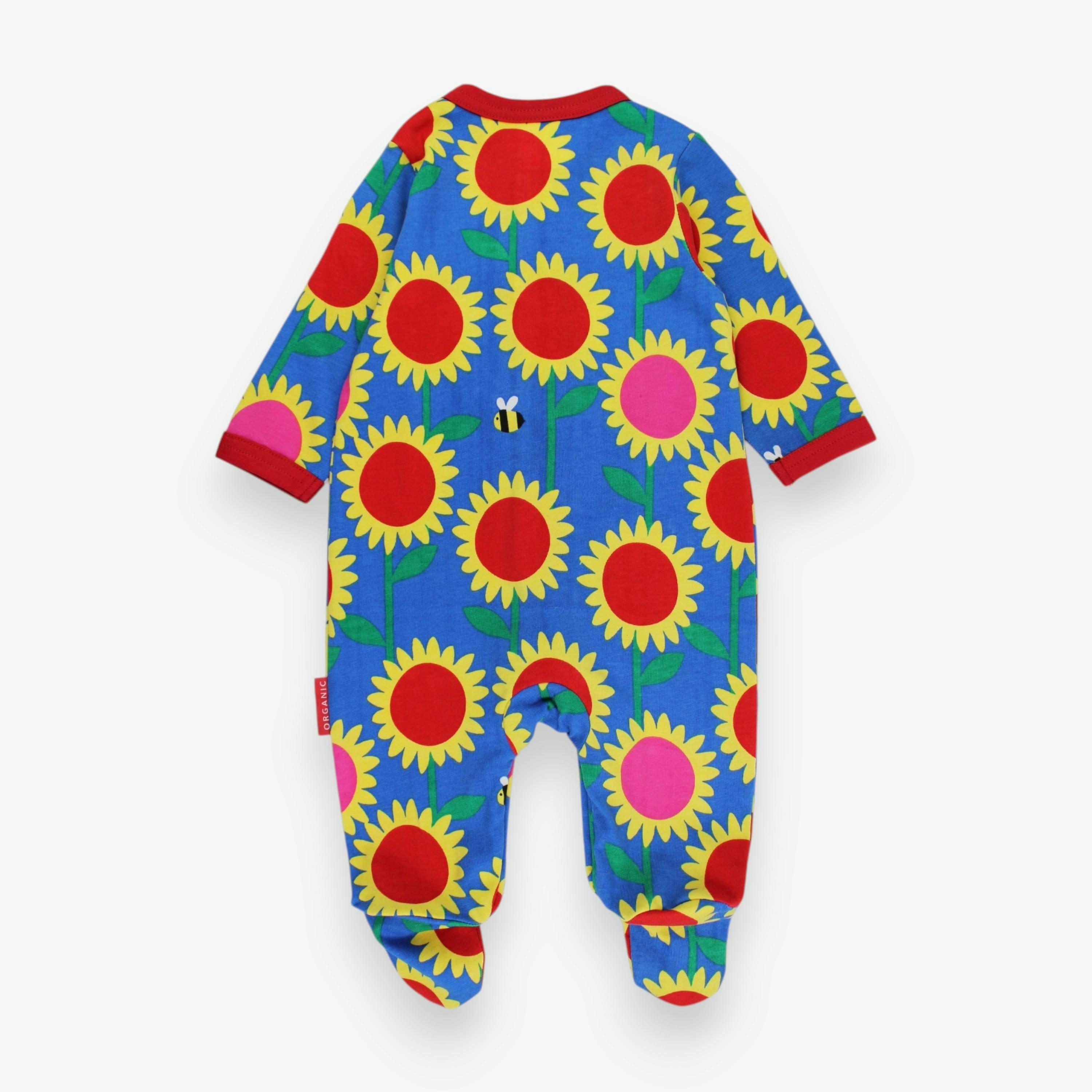 Organic Sunflower Bee Print Sleepsuit , view 3 of 3